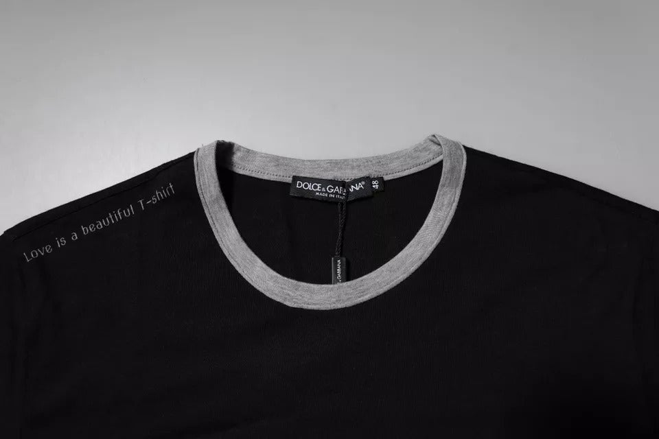 Dolce & Gabbana Black Logo Cotton Crew Neck Men Tee T-shirt Dolce & Gabbana