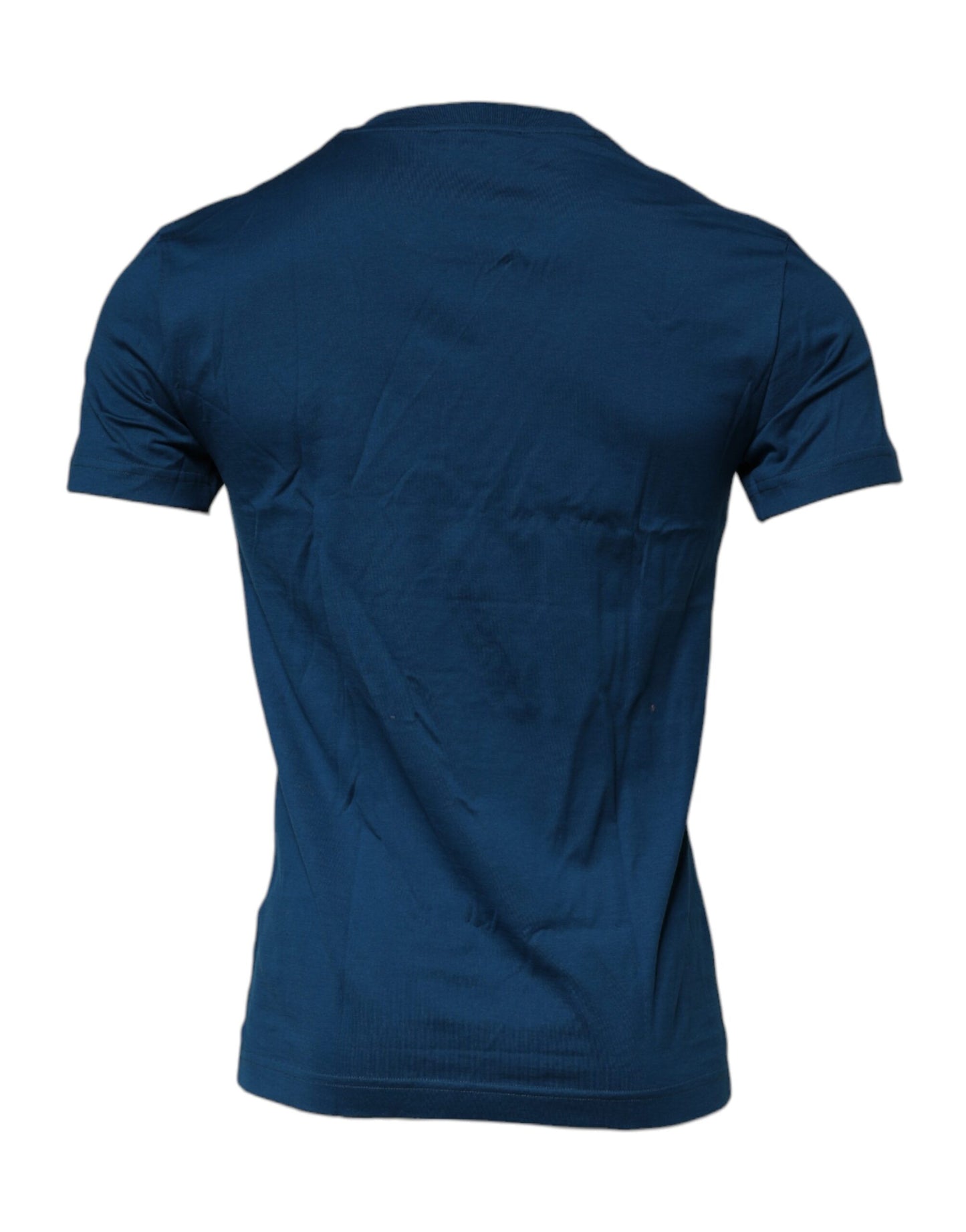 Dolce & Gabbana Blue Crown Bee Cotton Men Crew Neck T-shirt Dolce & Gabbana