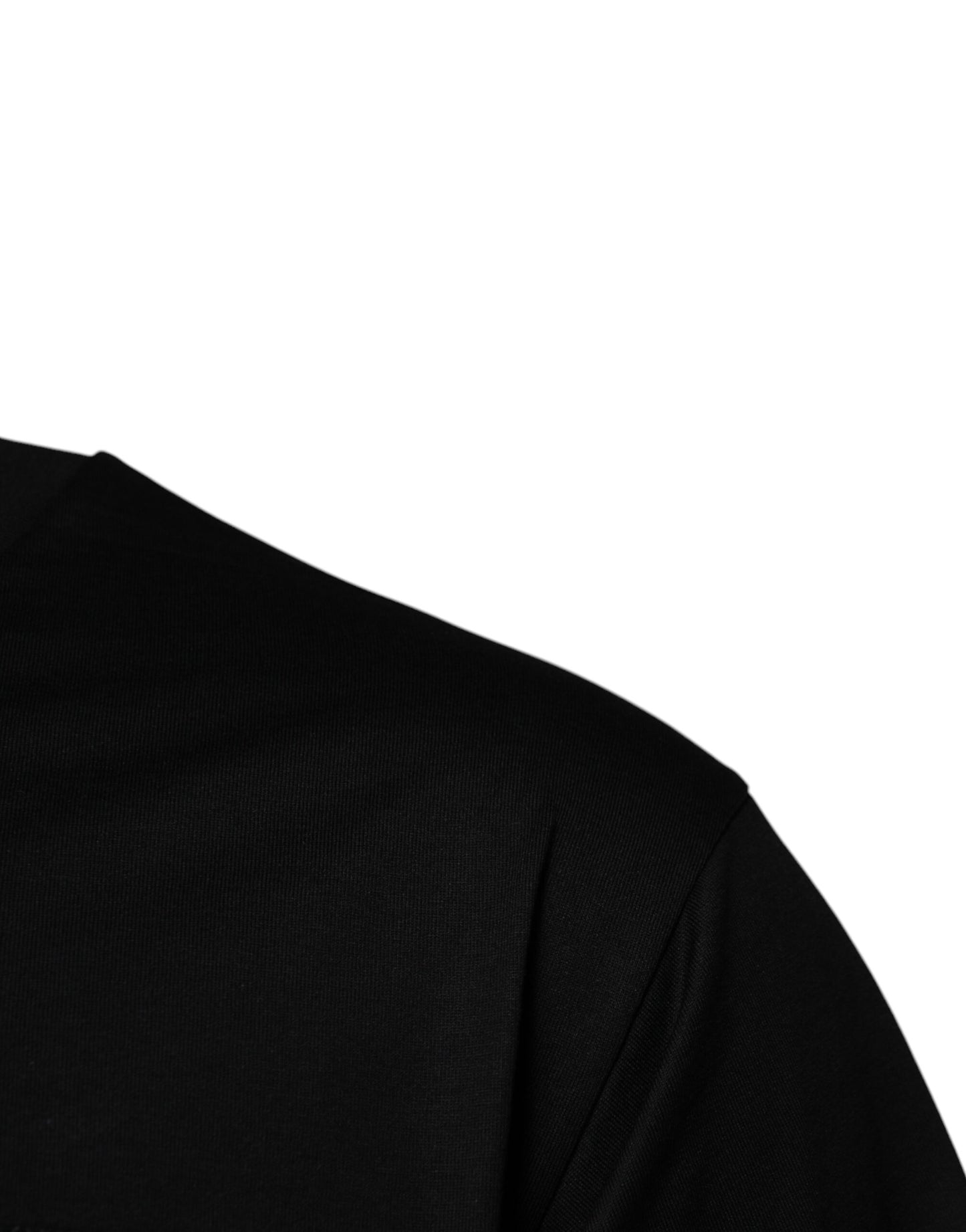Dolce & Gabbana Black Logo Patch Cotton Crew Neck T-shirt Dolce & Gabbana