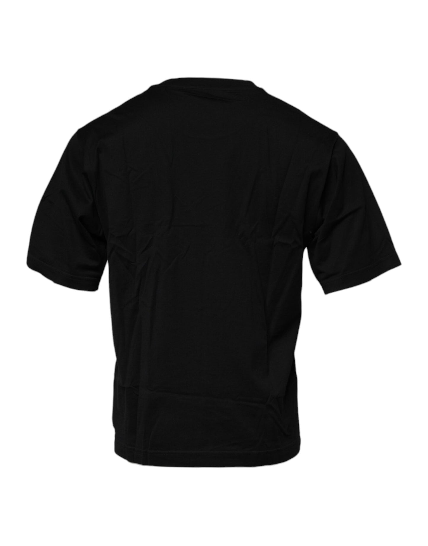 Dolce & Gabbana Black Logo Patch Cotton Crew Neck T-shirt Dolce & Gabbana