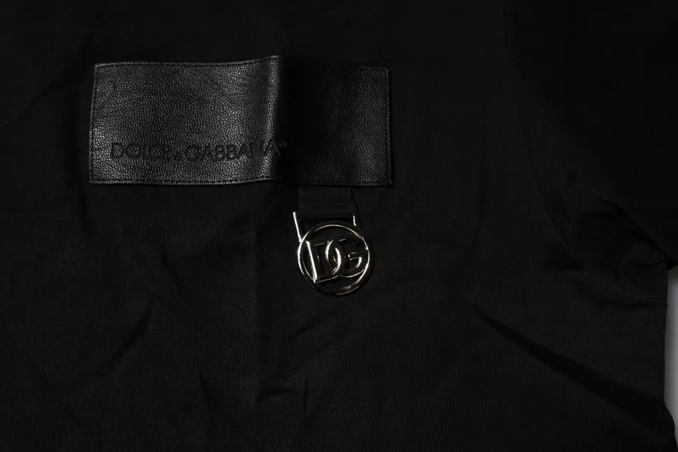 Dolce & Gabbana Black Logo Patch Cotton Crew Neck T-shirt Dolce & Gabbana