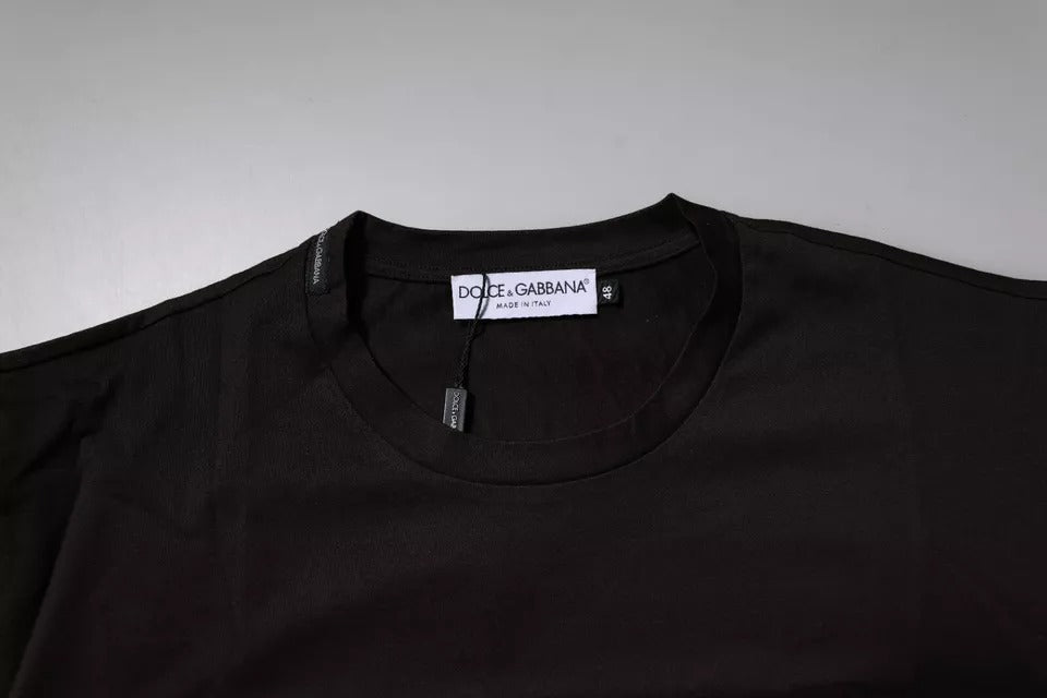 Dolce & Gabbana Dark Brown Logo Cotton Crew Neck T-shirt Dolce & Gabbana