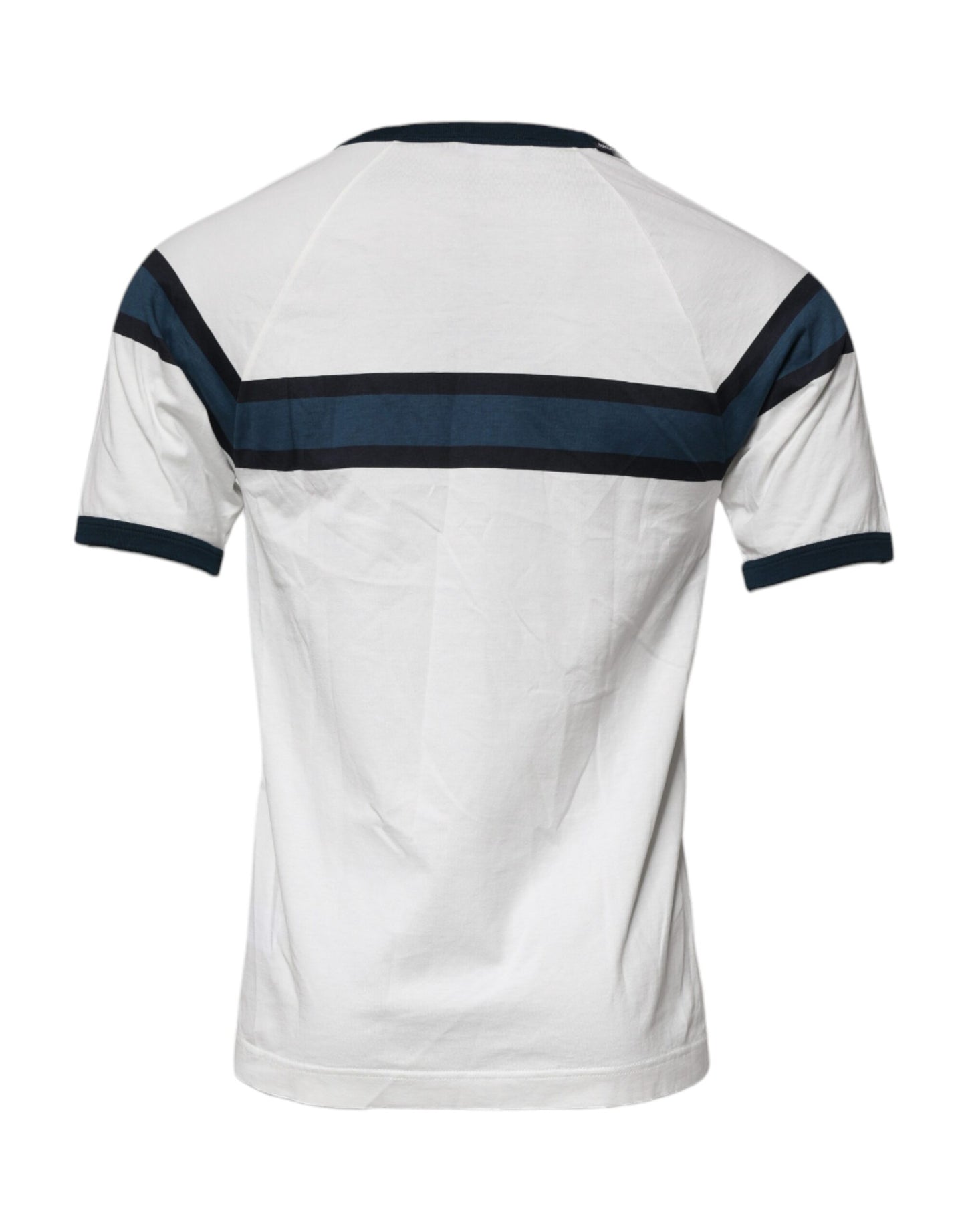 Dolce & Gabbana White Logo Print Cotton Men Crew Neck T-shirt Dolce & Gabbana