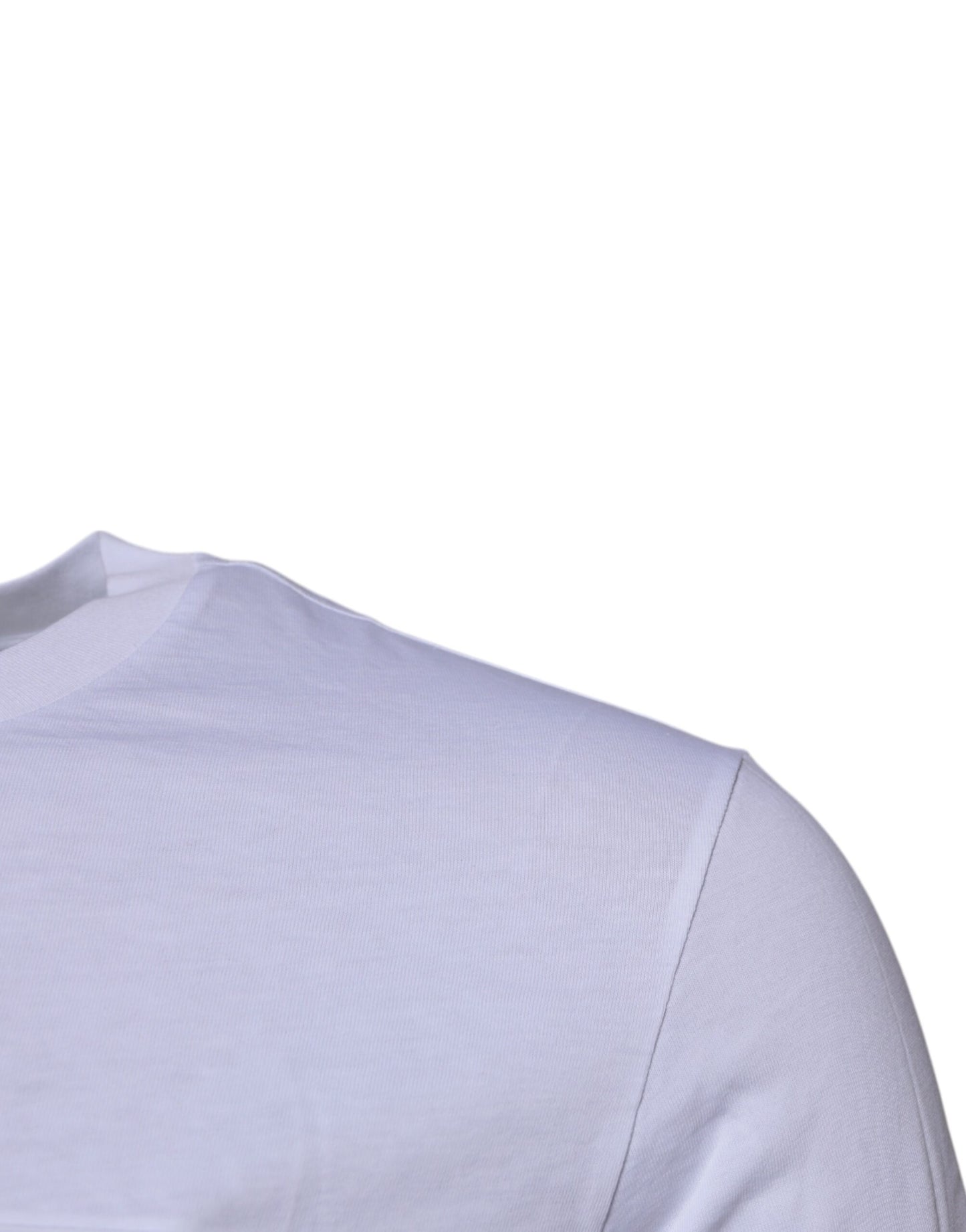 Dolce & Gabbana White Logo Plaque Cotton Crew Neck T-shirt Dolce & Gabbana