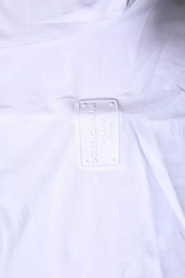 Dolce & Gabbana White Logo Plaque Cotton Crew Neck T-shirt Dolce & Gabbana