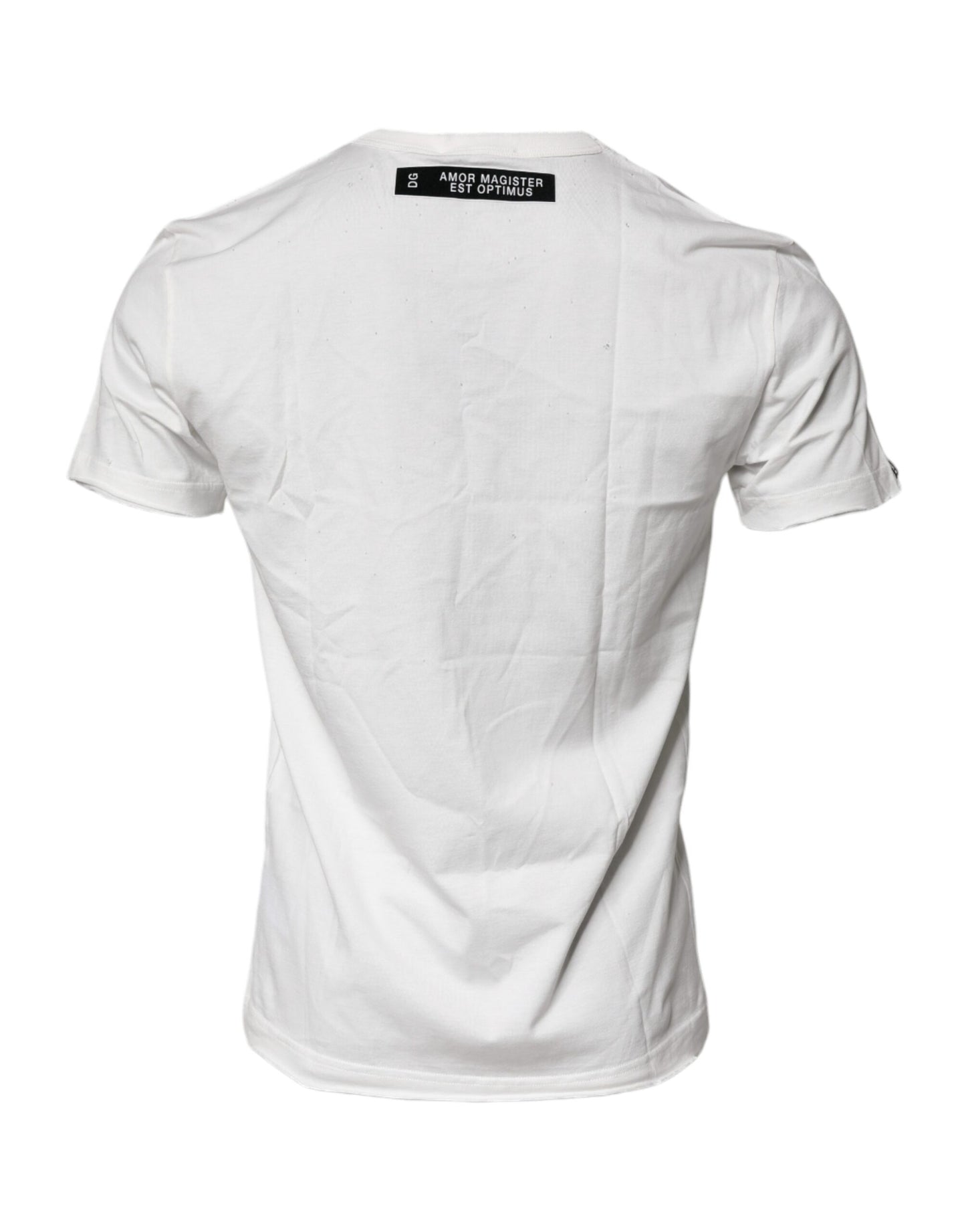 Dolce & Gabbana White Graphic Print Cotton Crew Neck T-shirt Dolce & Gabbana