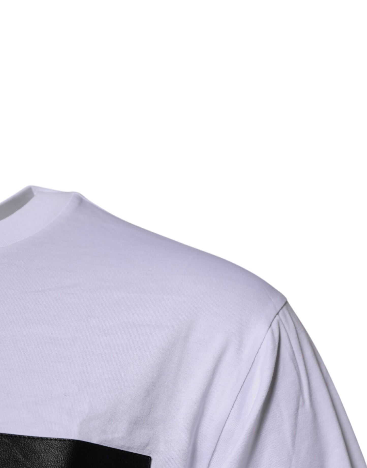 Dolce & Gabbana White Logo Patch Cotton Crew Neck T-shirt Dolce & Gabbana