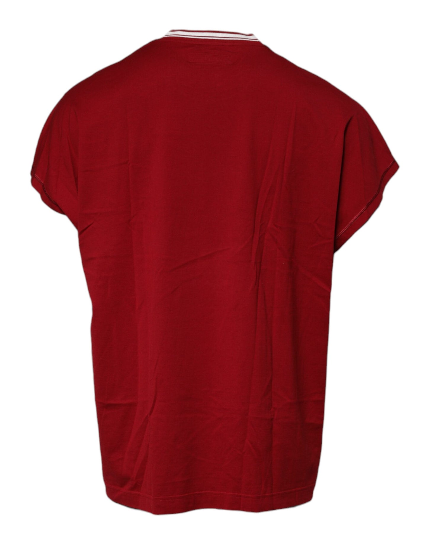 Dolce & Gabbana Red Logo Crown Cotton Crew Neck T-shirt Dolce & Gabbana