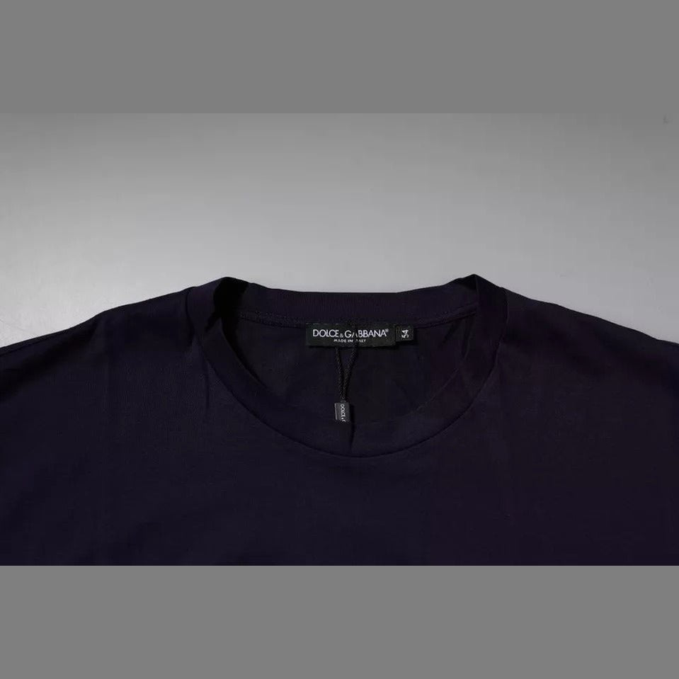 Dolce & Gabbana Navy Blue DG Logo Cotton Crew Neck T-shirt