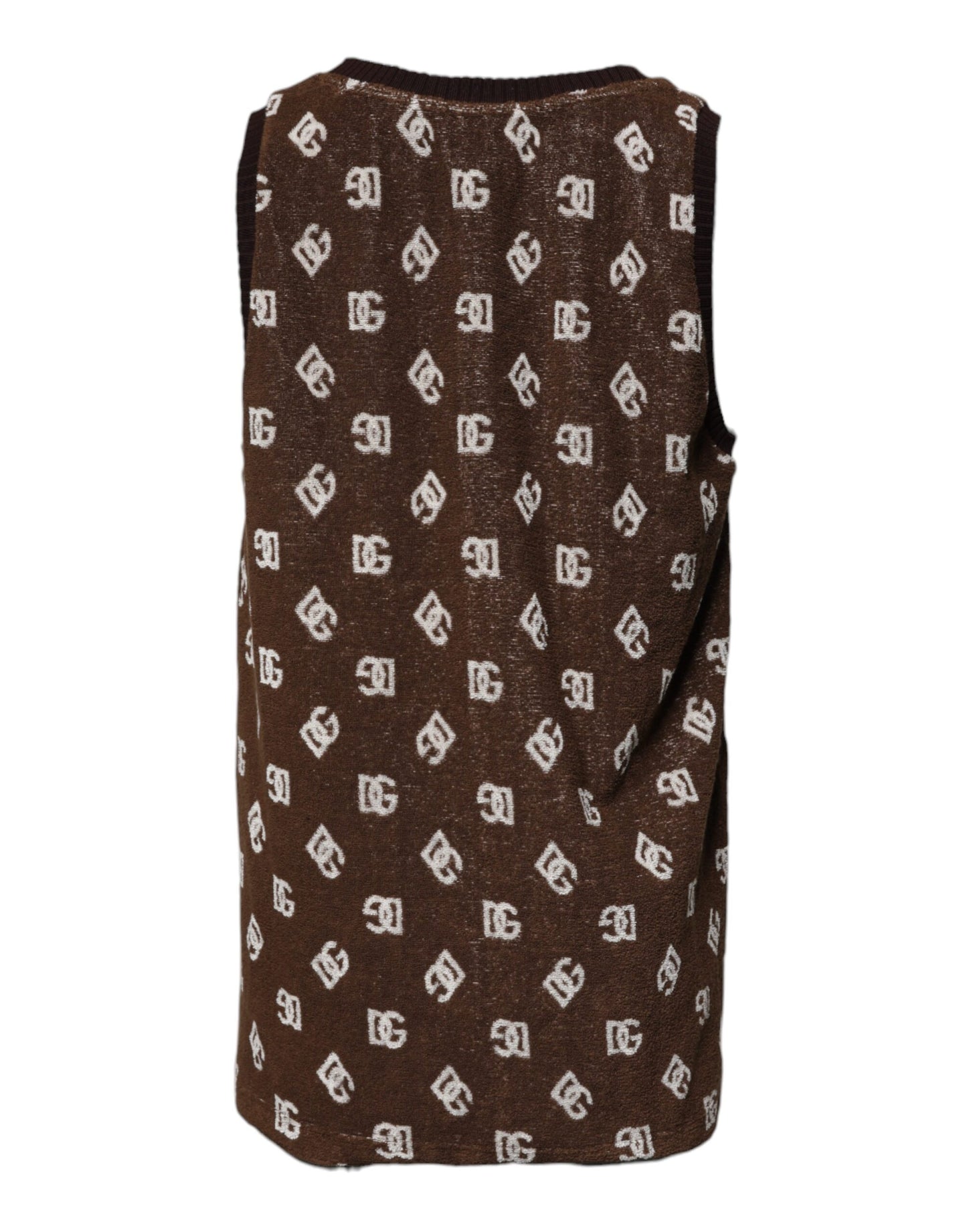 Dolce & Gabbana Brown Logo Monogram Cotton Crew Neck T-shirt Dolce & Gabbana
