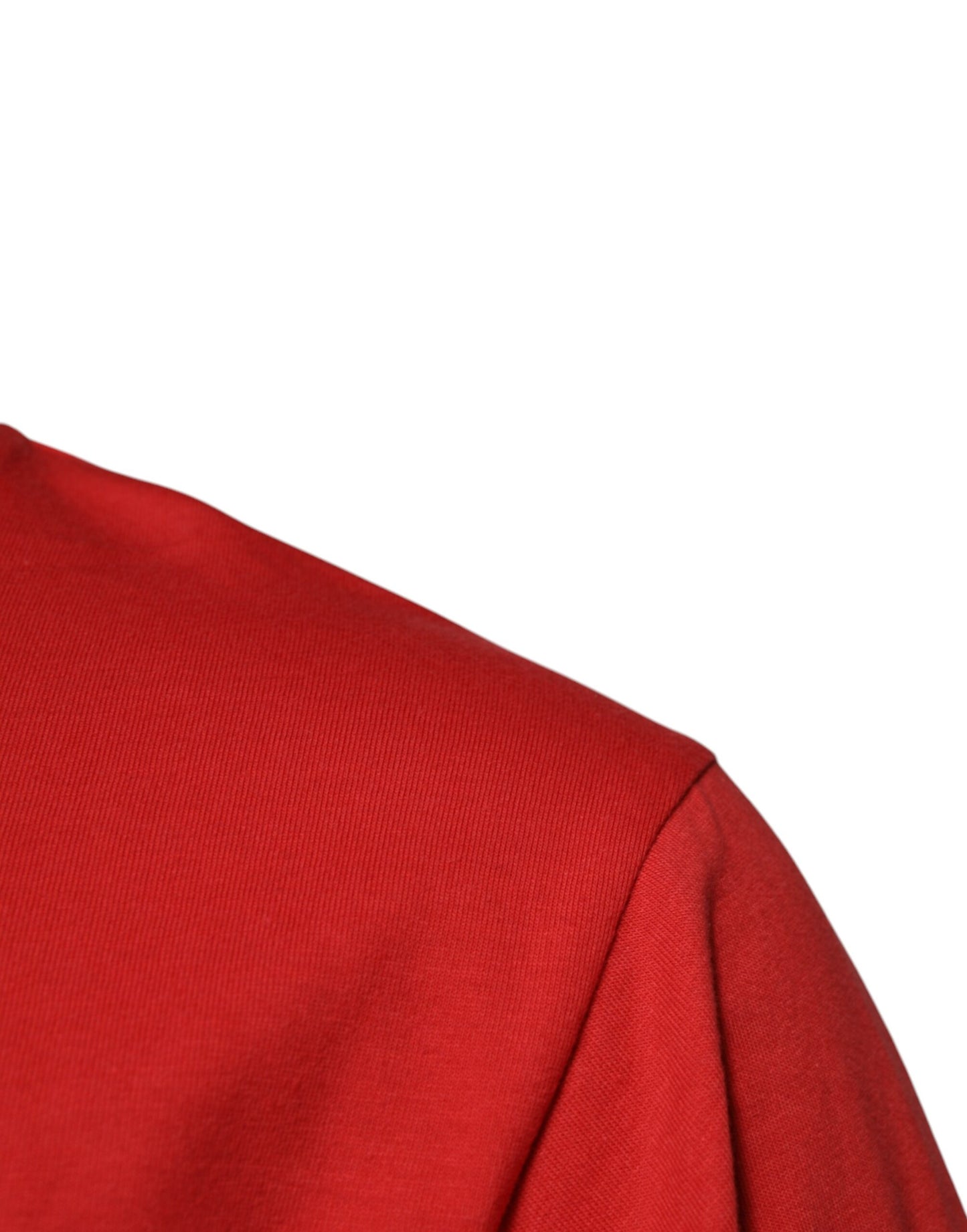 Dolce & Gabbana Red DG Logo Patch Cotton Crew Neck T-shirt Dolce & Gabbana