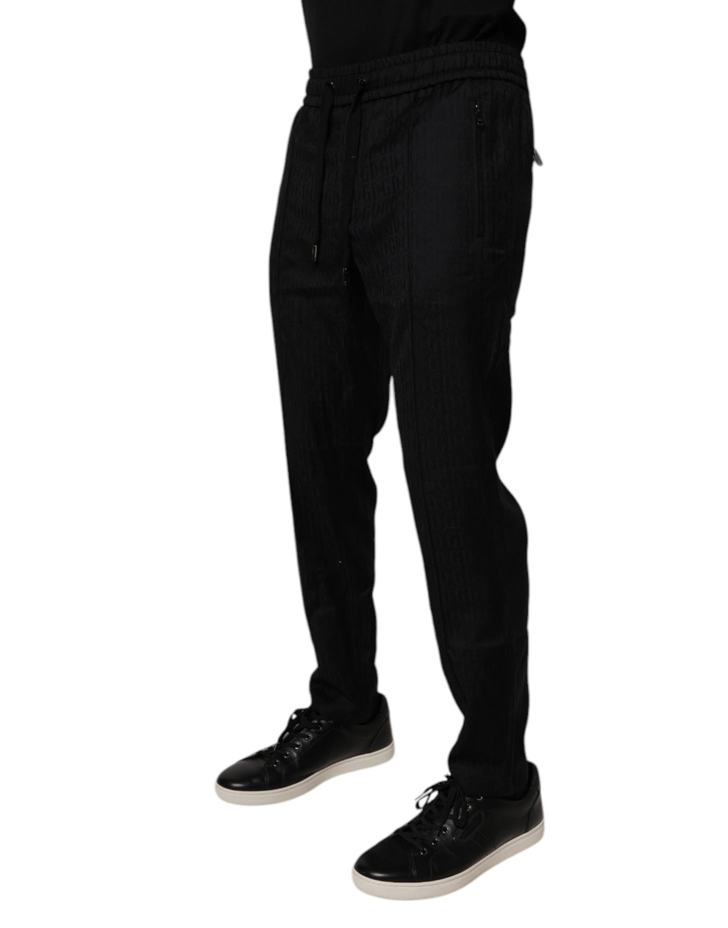 Dolce & Gabbana Black Wool Jogger Jogging Pants Dolce & Gabbana