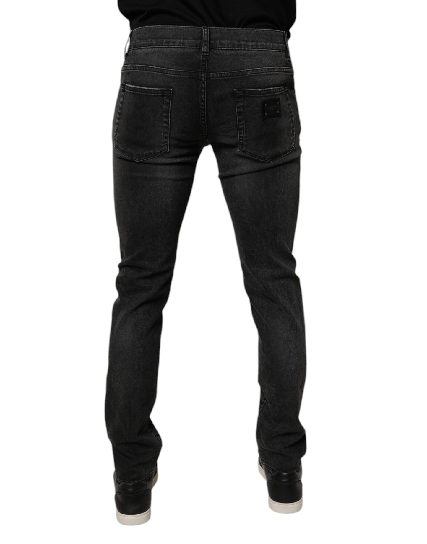 Dolce & Gabbana Black Cotton Stretch Skinny Men Denim Jeans Dolce & Gabbana