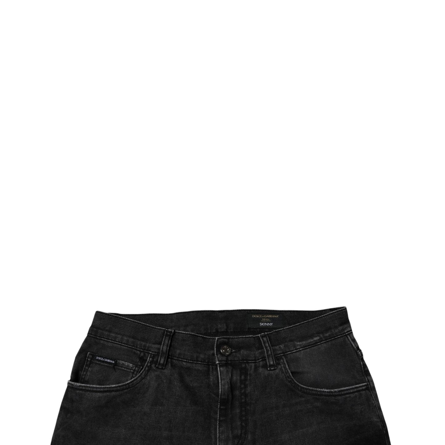 Dolce & Gabbana Black Cotton Stretch Skinny Men Denim Jeans