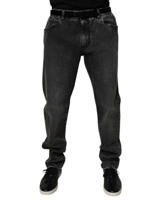Dolce & Gabbana Black Cotton Stretch Skinny Men Denim Jeans Dolce & Gabbana