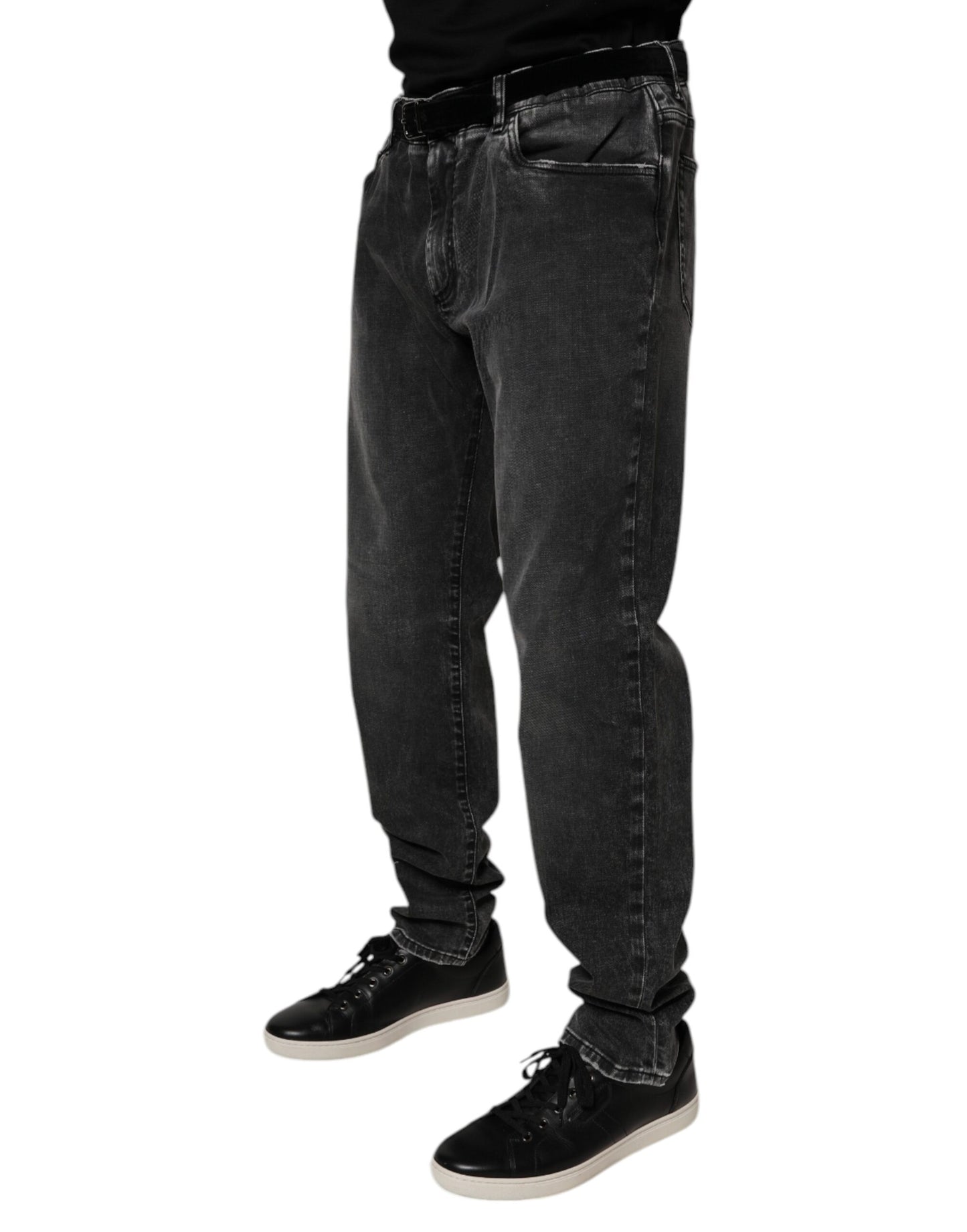 Dolce & Gabbana Black Cotton Stretch Skinny Men Denim Jeans Dolce & Gabbana