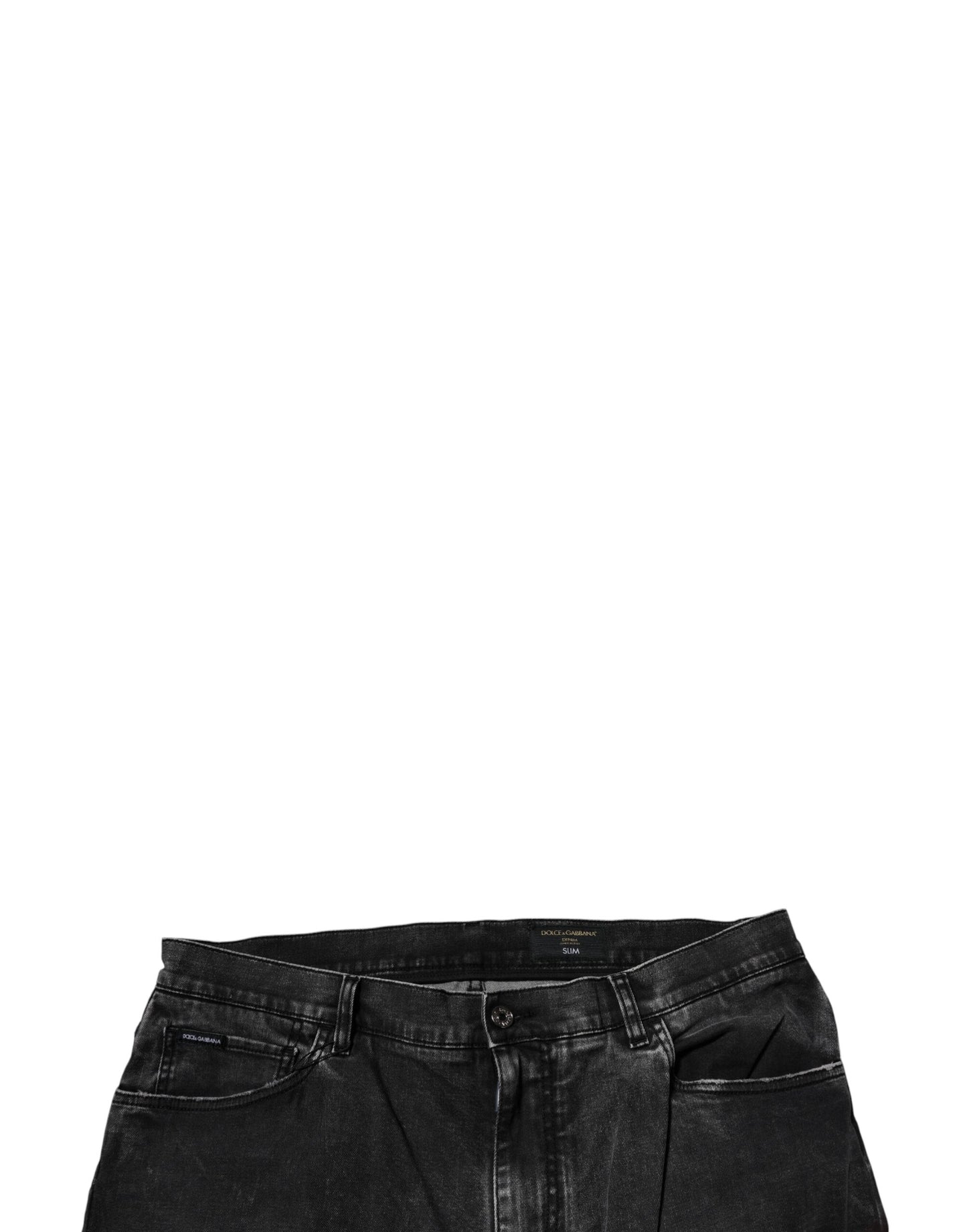 Dolce & Gabbana Black Cotton Stretch Skinny Men Denim Jeans Dolce & Gabbana