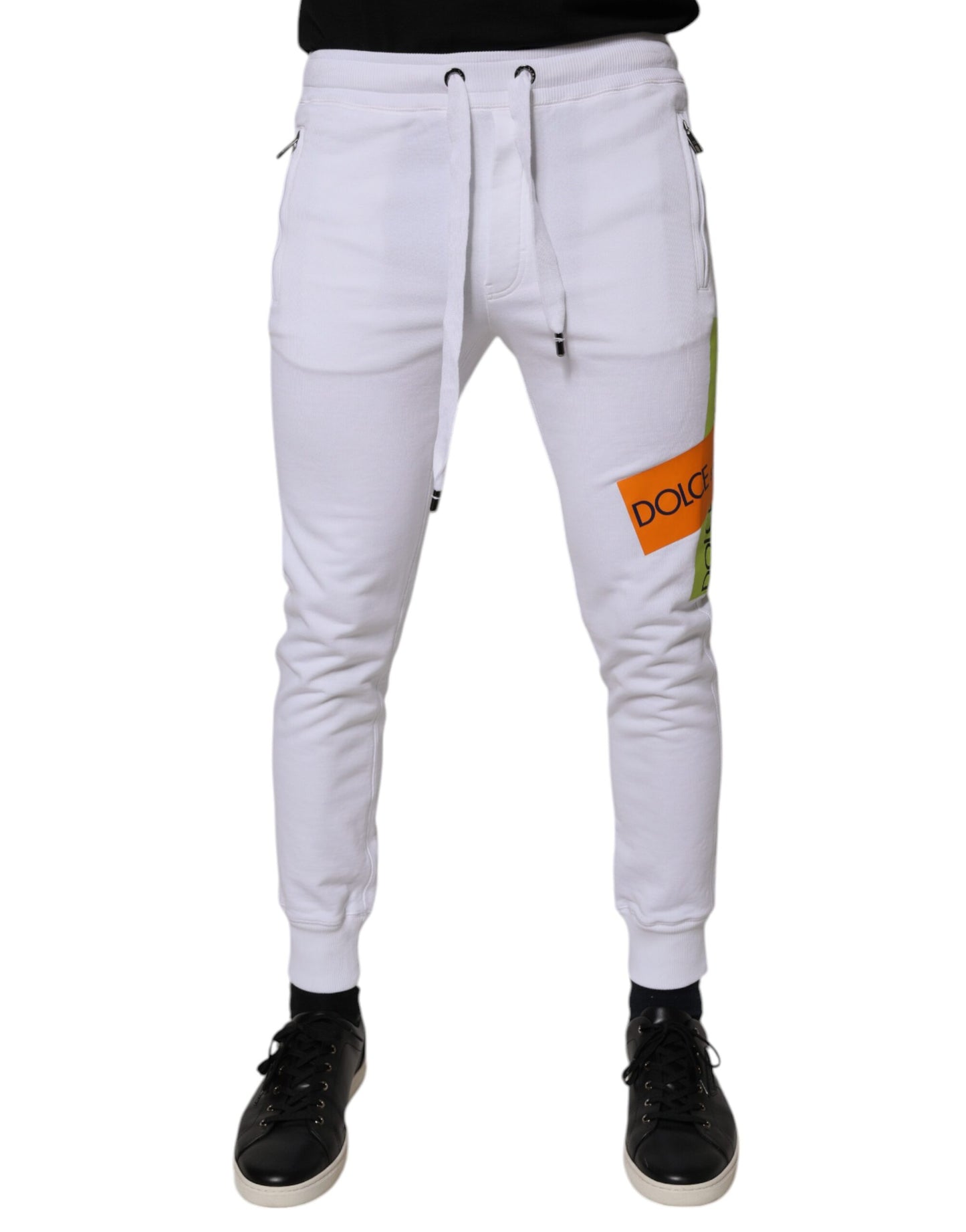 Dolce & Gabbana White Cotton Logo Jogger Pants Dolce & Gabbana