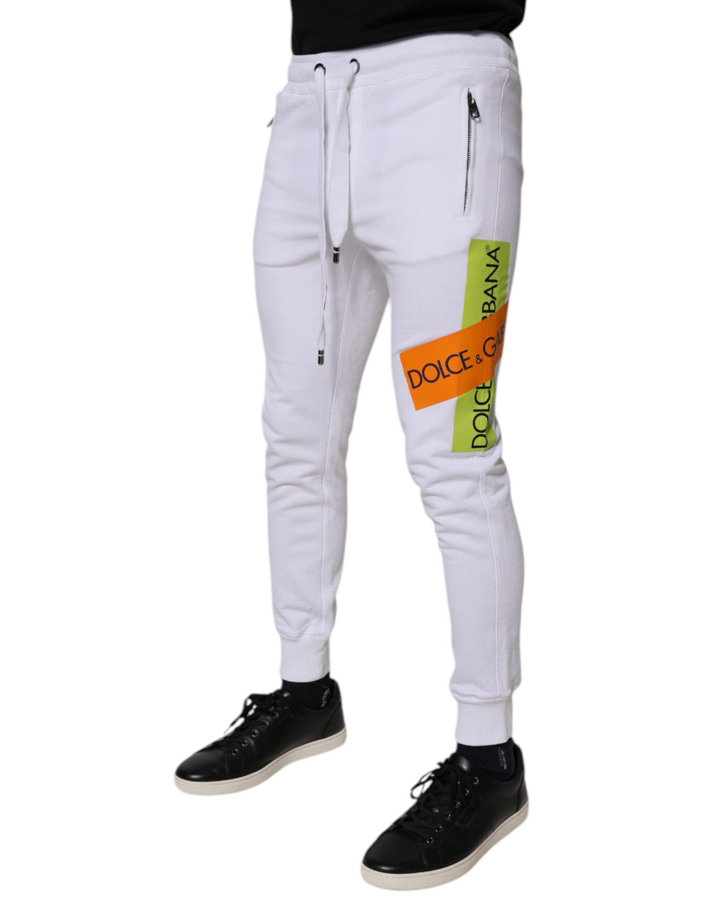 Dolce & Gabbana White Cotton Logo Jogger Pants Dolce & Gabbana