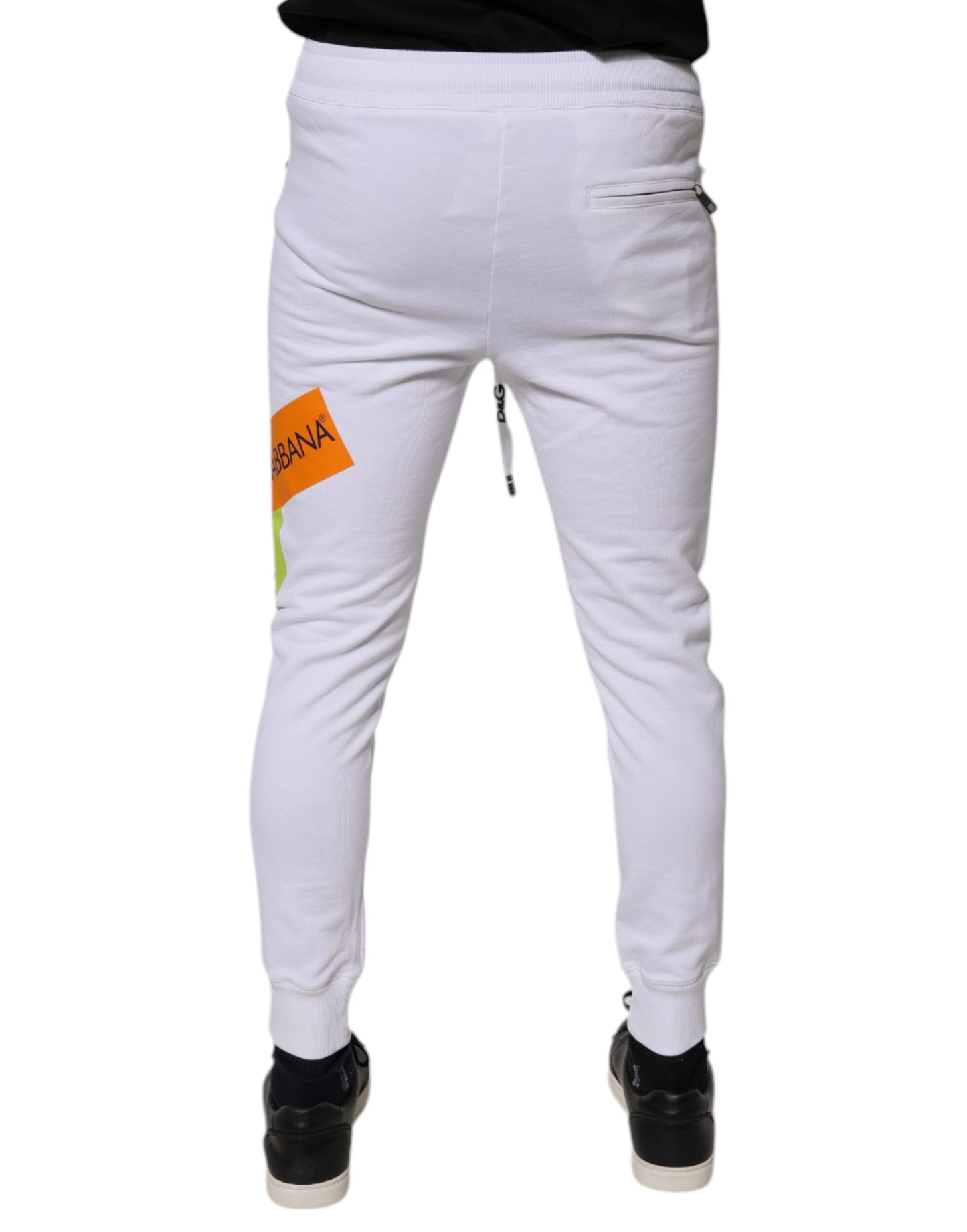 Dolce & Gabbana White Cotton Logo Jogger Pants Dolce & Gabbana