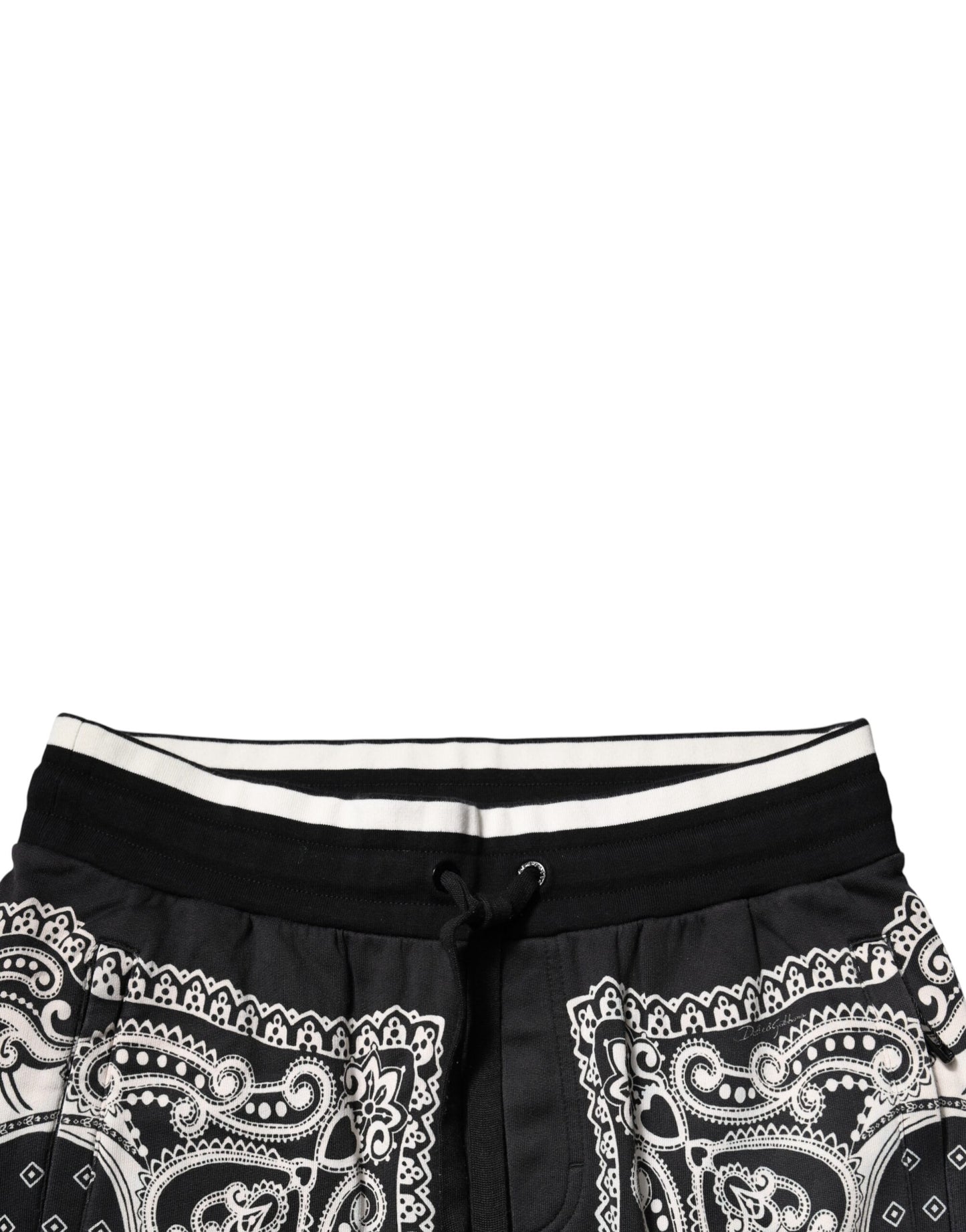 Dolce & Gabbana Black Bandana Cotton Jogger Pants Dolce & Gabbana