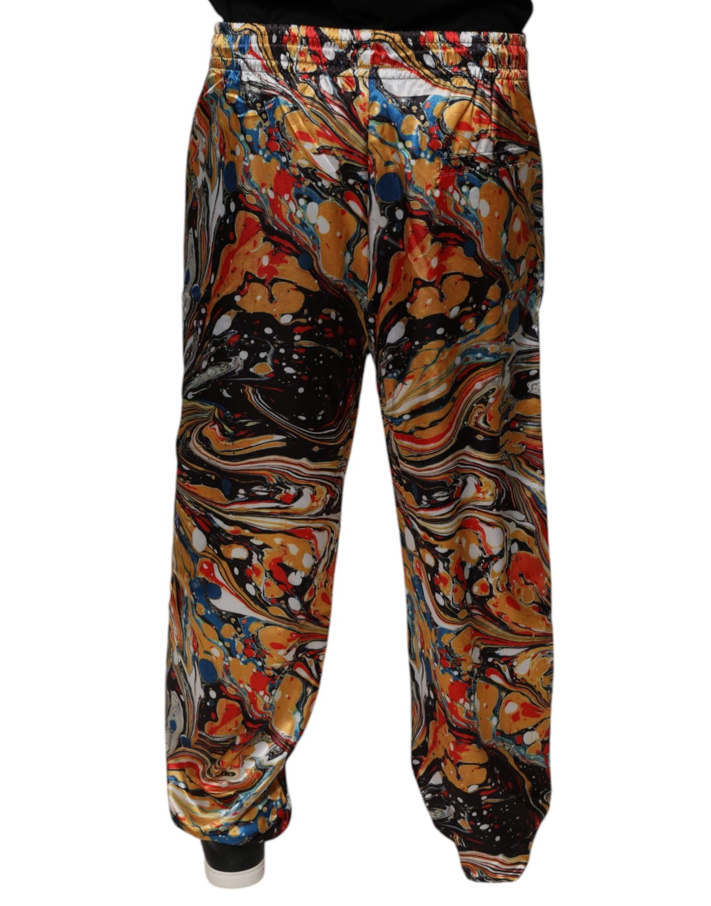 Dolce & Gabbana Multicolor Marble Satin Men Tracksuit Pants Dolce & Gabbana