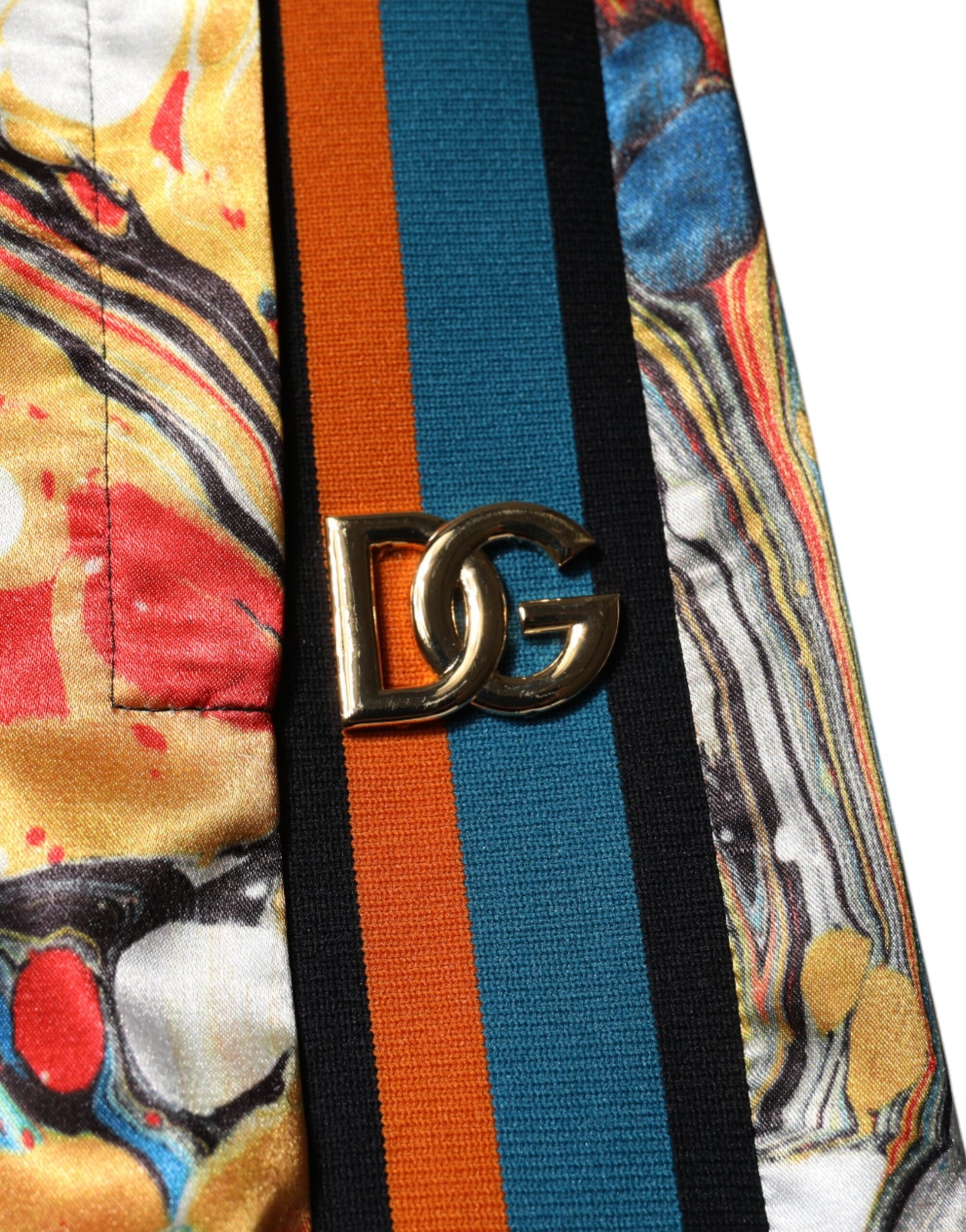 Dolce & Gabbana Multicolor Marble Satin Men Tracksuit Pants Dolce & Gabbana