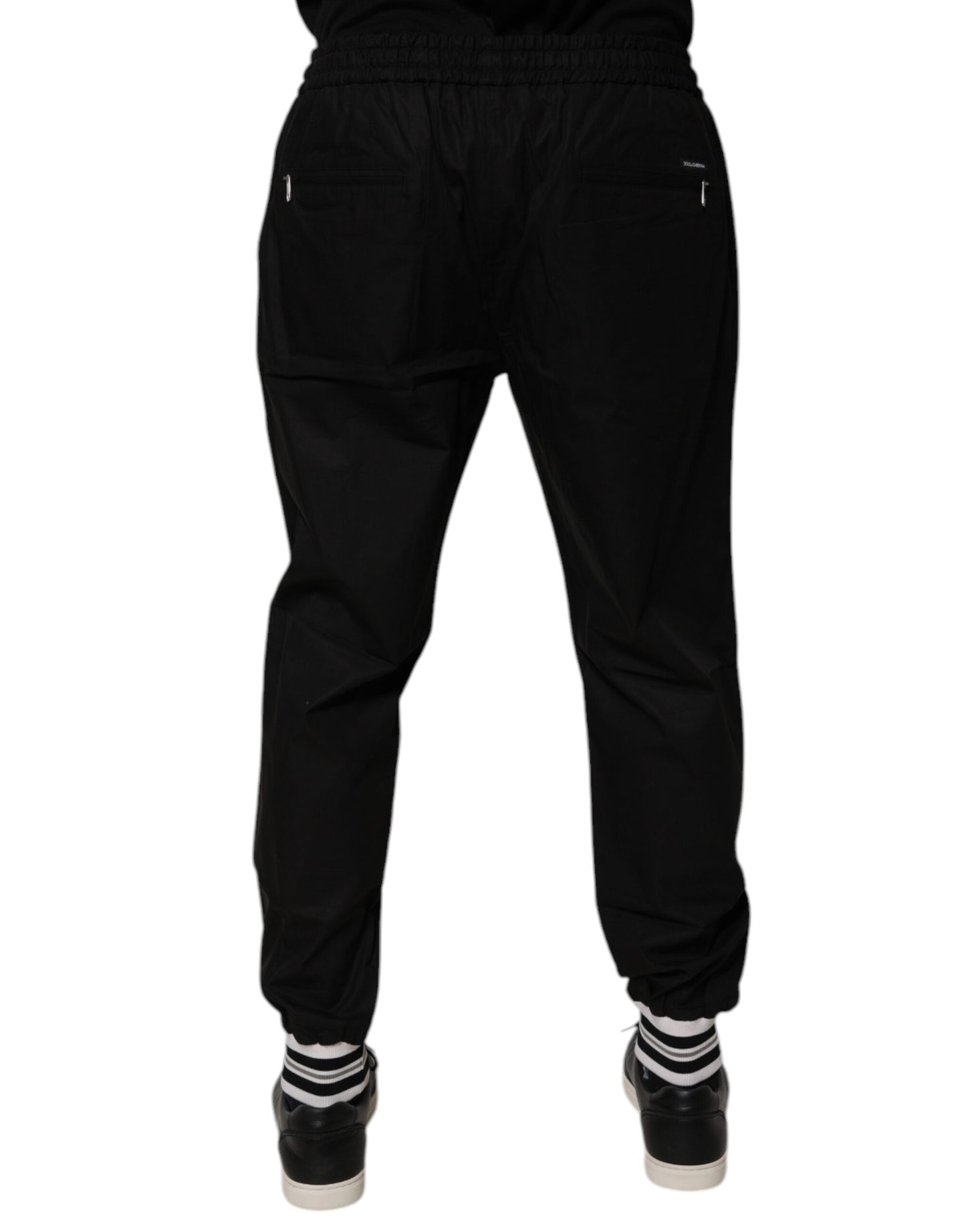Dolce & Gabbana Black Cotton Men Jogger Sweatpants Pants Dolce & Gabbana