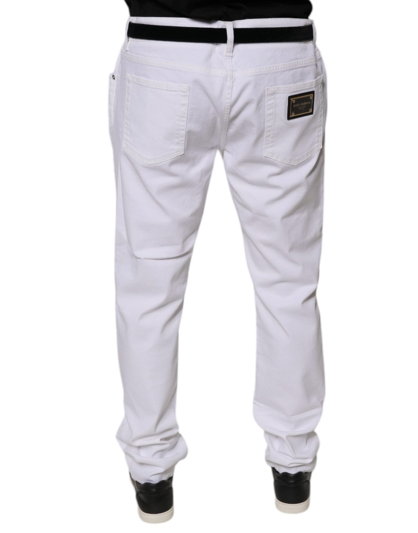 Dolce & Gabbana White Cotton Stretch Skinny Men Denim Jeans Dolce & Gabbana
