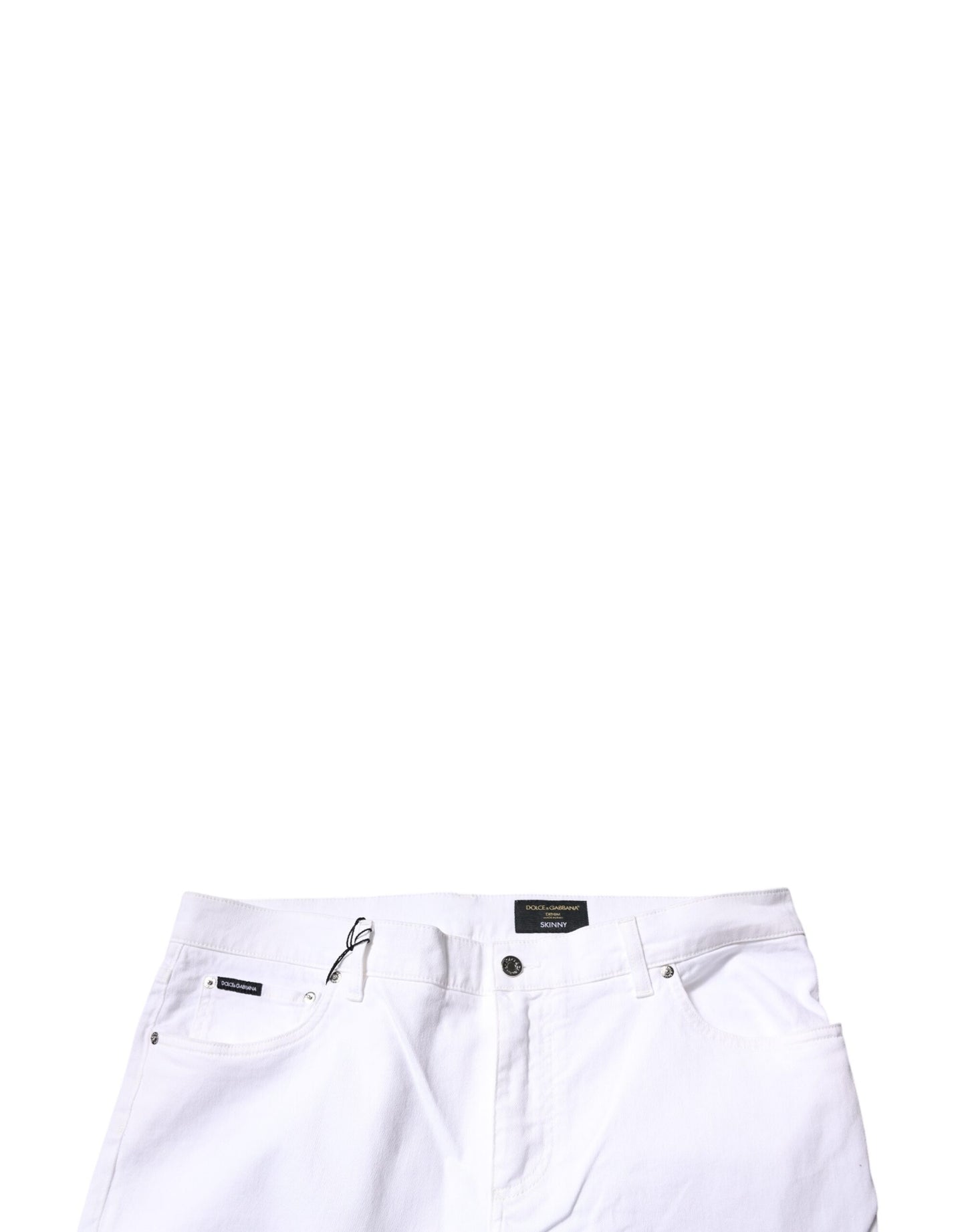 Dolce & Gabbana White Cotton Stretch Skinny Men Denim Jeans Dolce & Gabbana