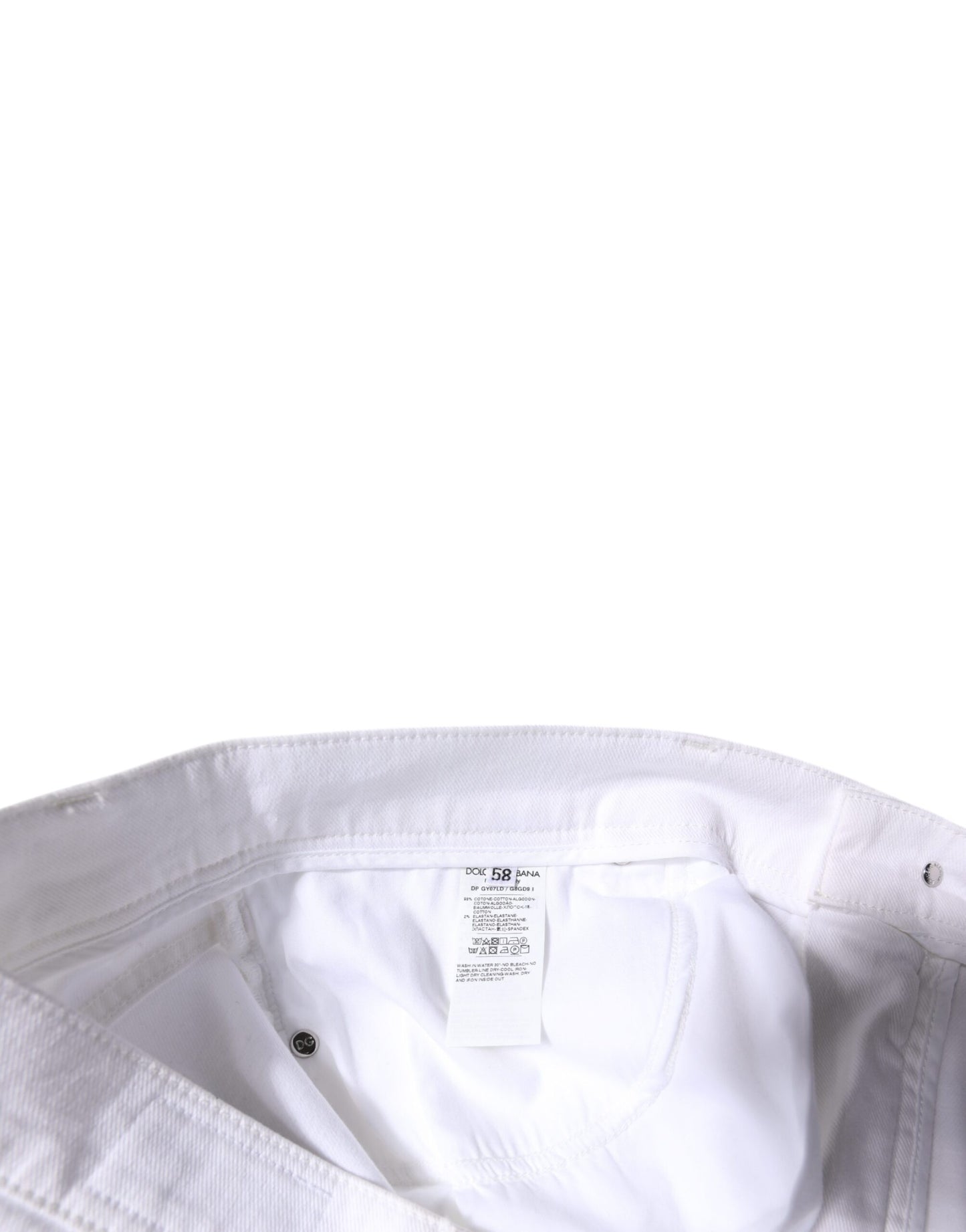 Dolce & Gabbana White Cotton Stretch Skinny Men Denim Jeans Dolce & Gabbana
