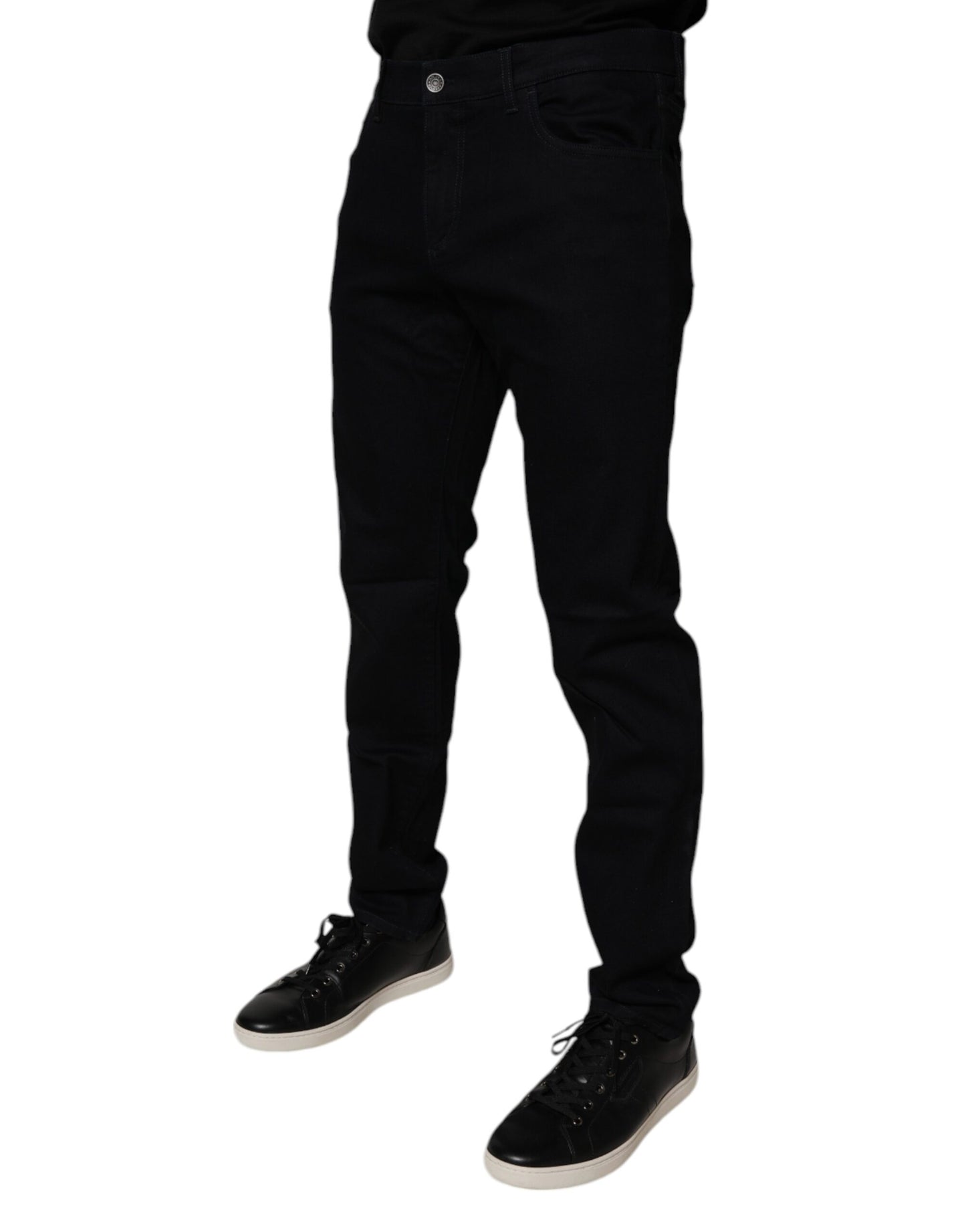 Dolce & Gabbana Black Cotton Stretch Slim Fit Men Denim Jeans Dolce & Gabbana