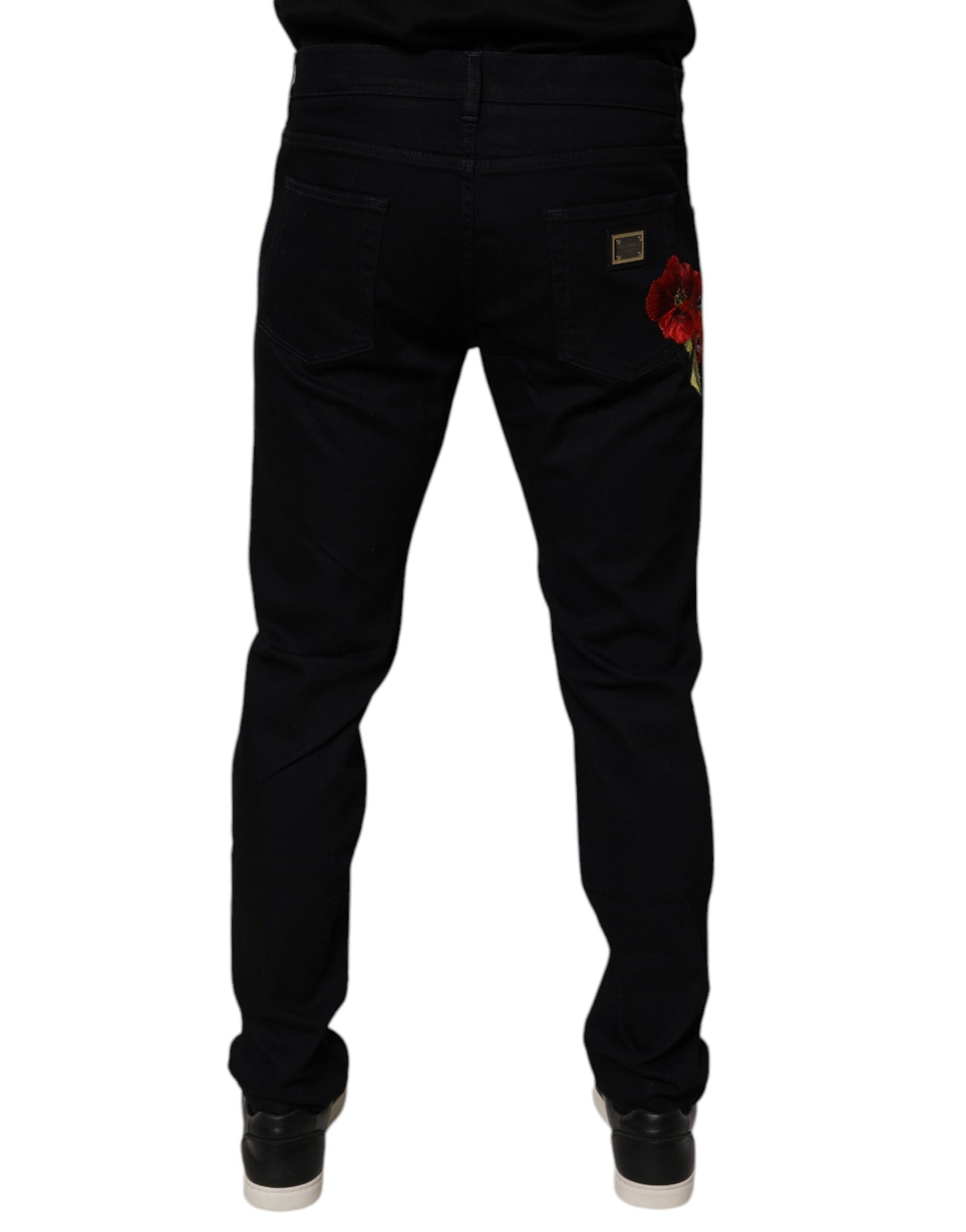 Dolce & Gabbana Black Cotton Stretch Slim Fit Men Denim Jeans Dolce & Gabbana