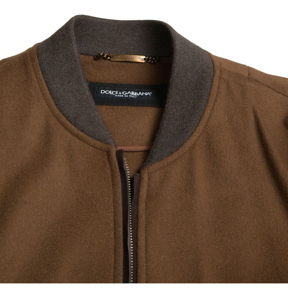 Dolce & Gabbana Brown Cashmere Jacket Dolce & Gabbana