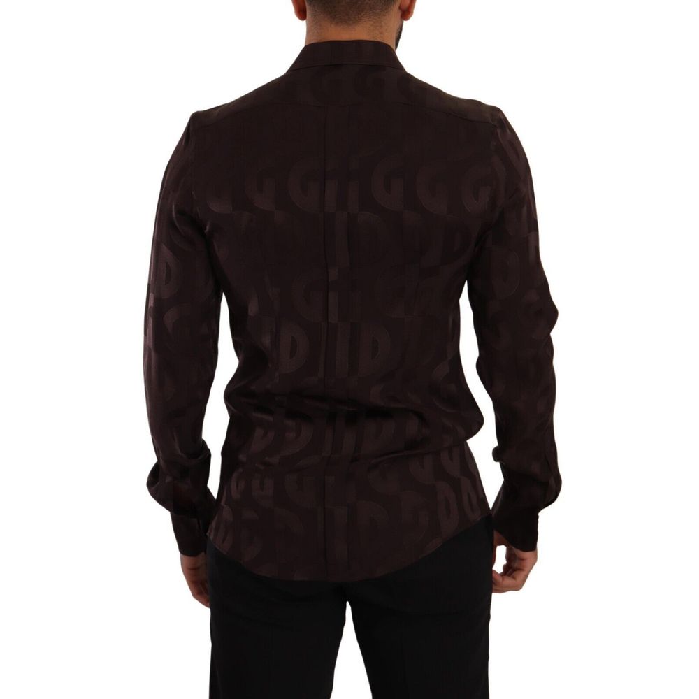 Dolce & Gabbana Bordeaux Silk Shirt Dolce & Gabbana