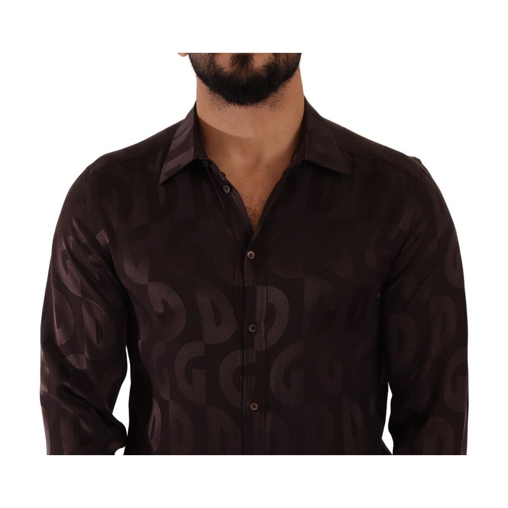 Dolce & Gabbana Bordeaux Silk Shirt Dolce & Gabbana