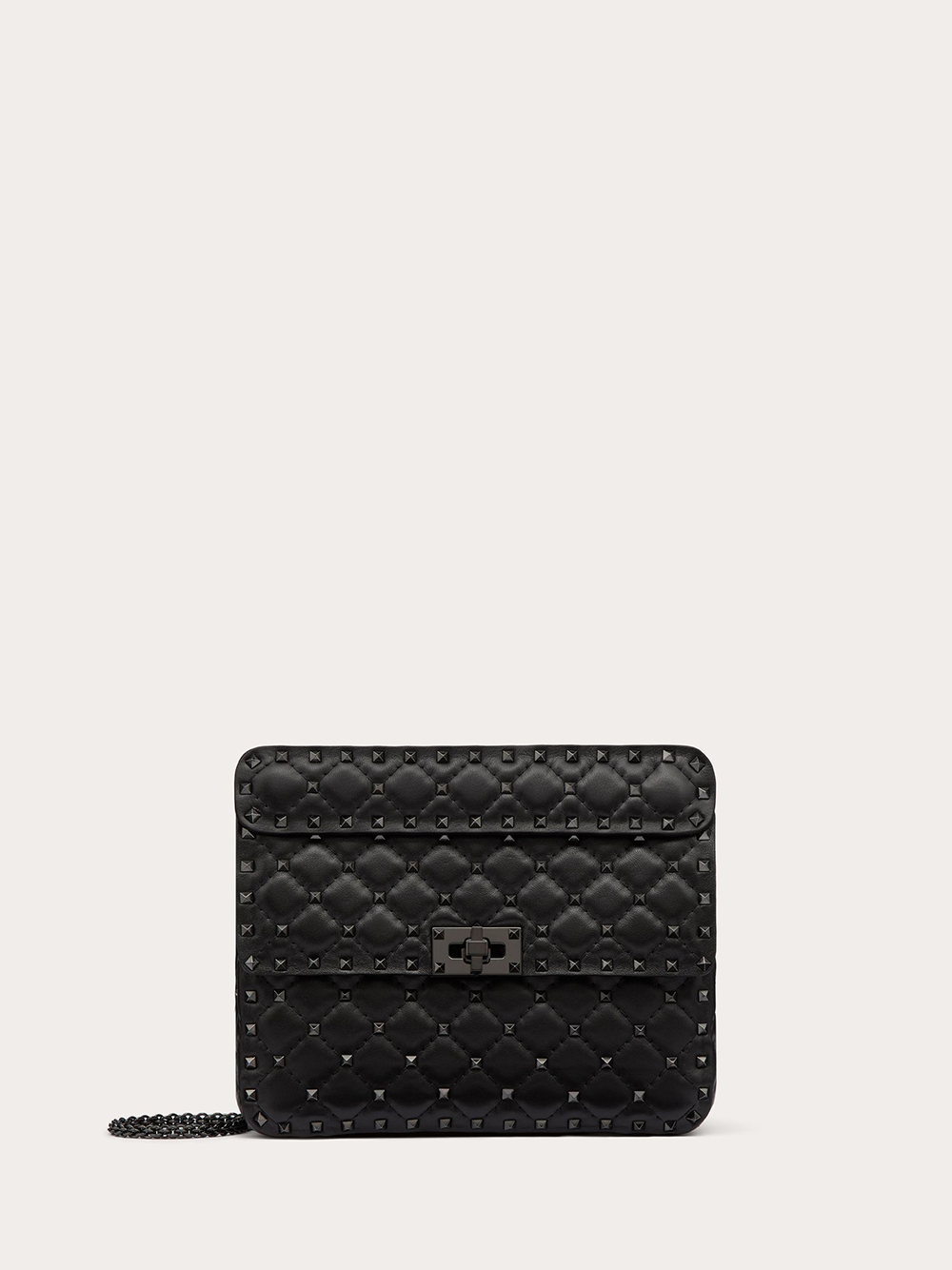 Valentino Garavani Black Nappa Leather Medium Rockstudt Spike Bag Valentino Garavani