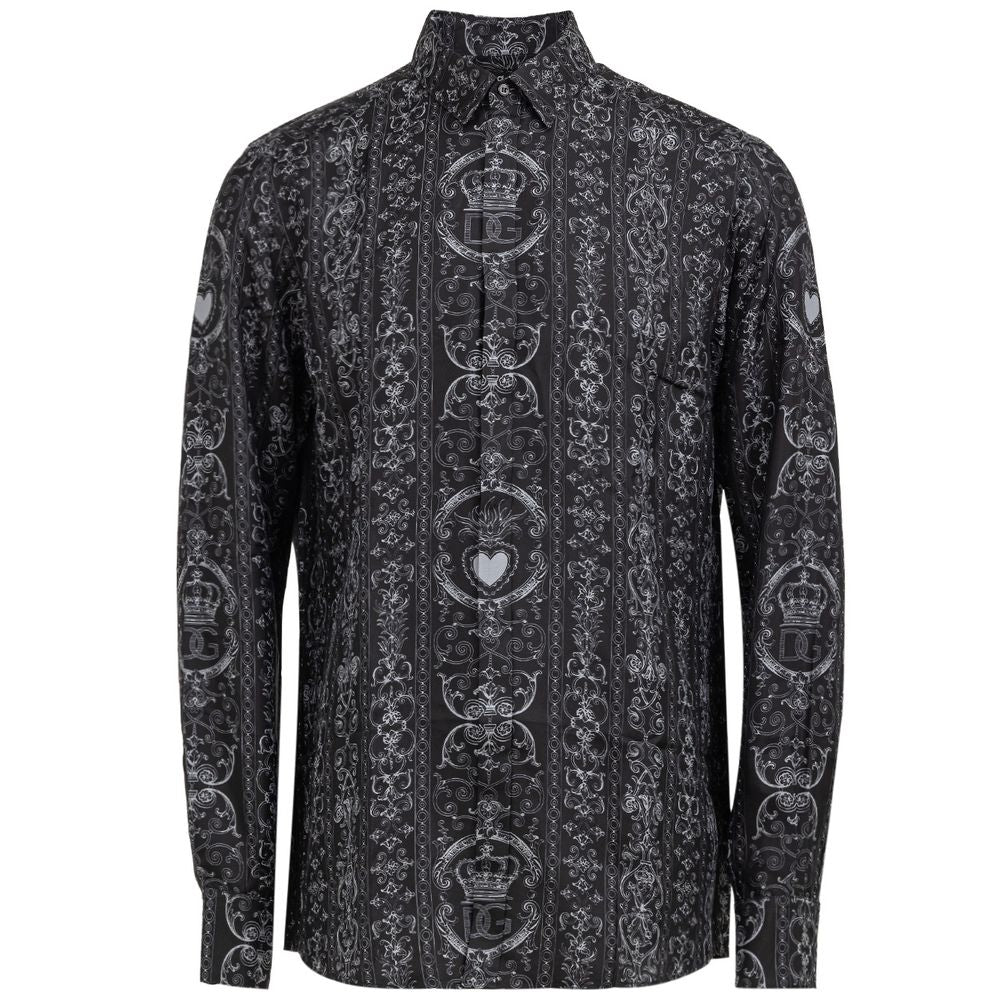 Dolce & Gabbana Gray Silk Shirt Dolce & Gabbana