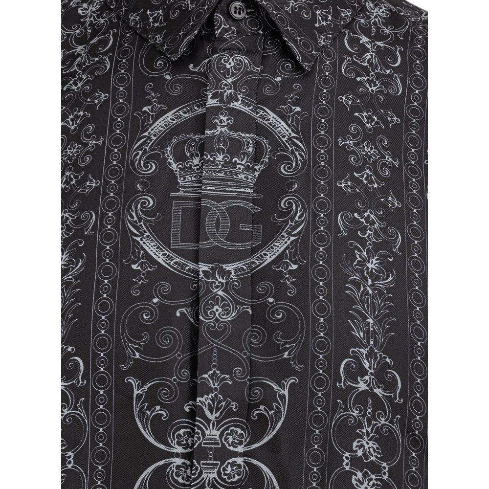Dolce & Gabbana Gray Silk Shirt Dolce & Gabbana