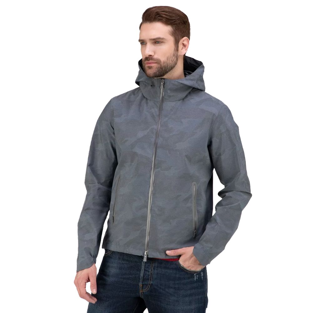 Herno Blue Nylon Jacket Herno