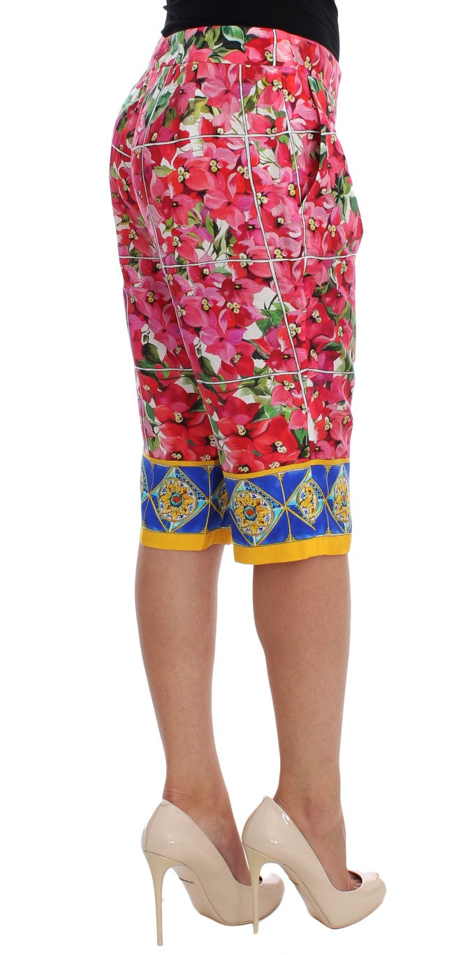 Dolce & Gabbana Multicolor Floral Knee Capris Shorts Pants Dolce & Gabbana