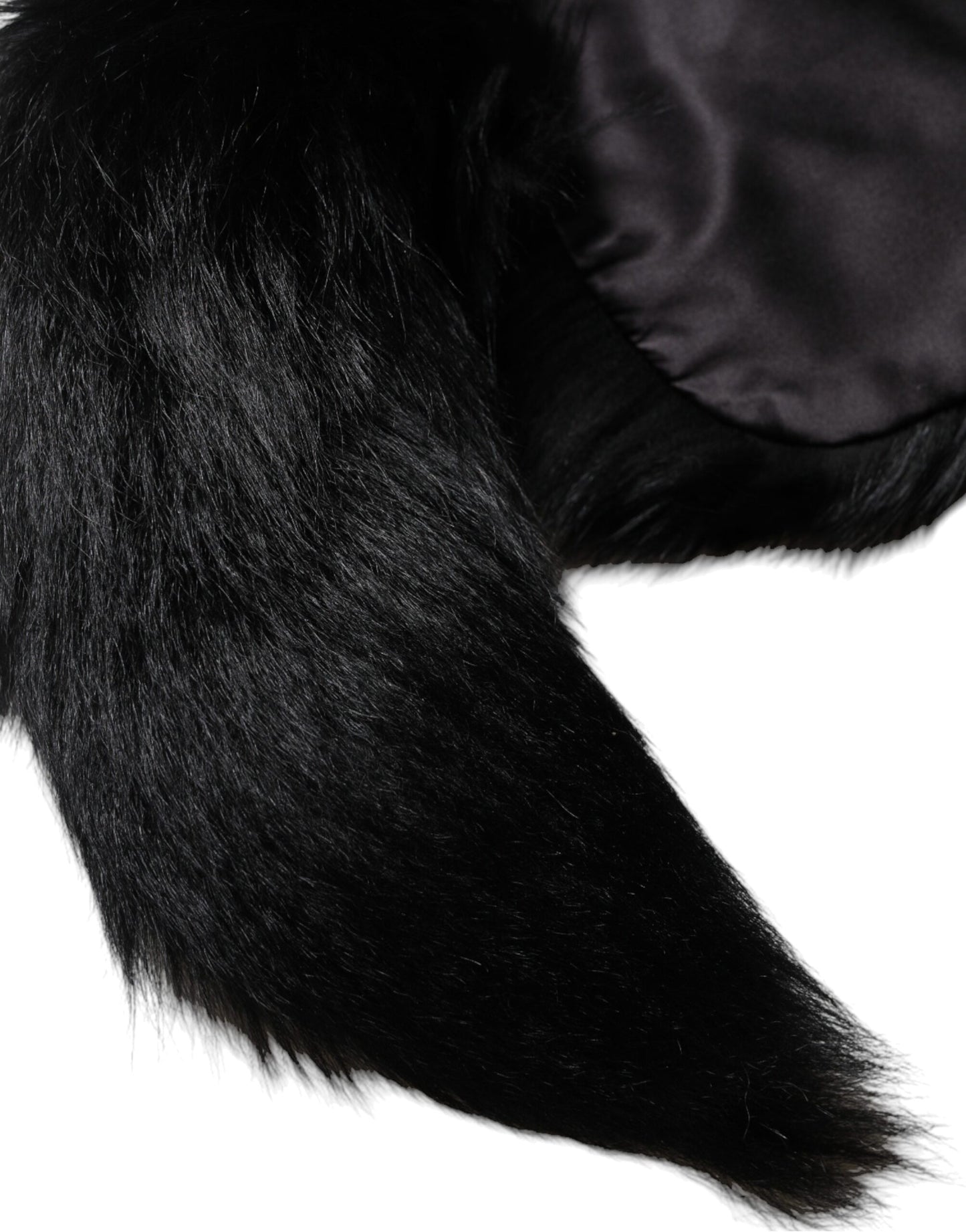 Dolce & Gabbana Black Fox Fur Neck Wrap Warmer Winter Scarf Dolce & Gabbana
