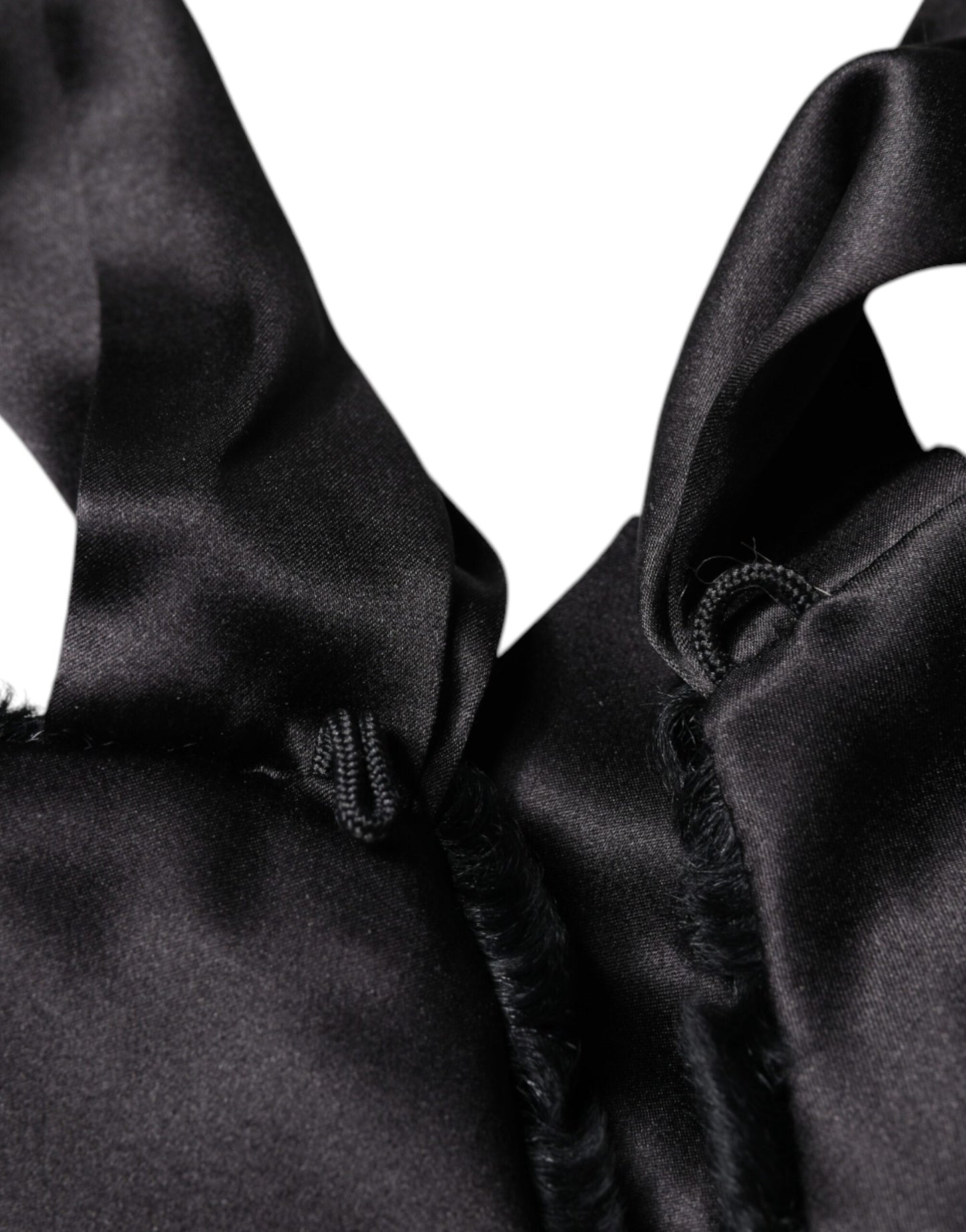 Dolce & Gabbana Black Lamb Fur Women Neck Warmer Winter Scarf Dolce & Gabbana