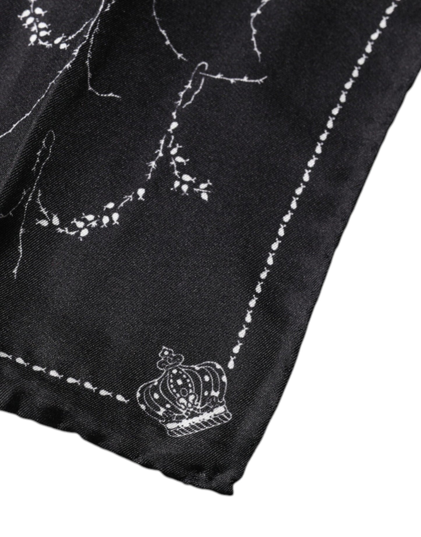 Dolce & Gabbana Black Patterned Silk Handkerchief Scarf Dolce & Gabbana