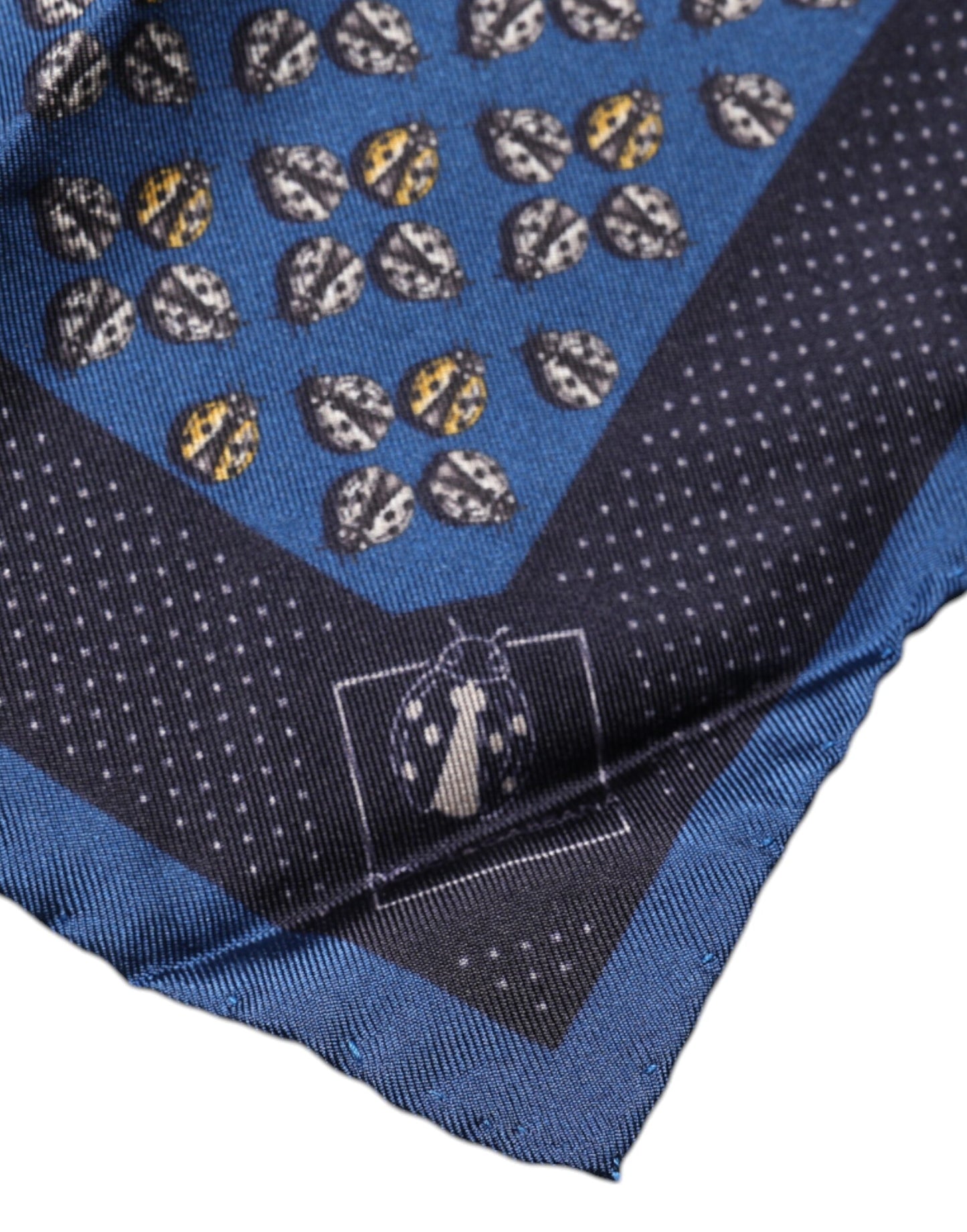 Dolce & Gabbana Blue Lady Bug Silk Square Handkerchief Scarf Dolce & Gabbana