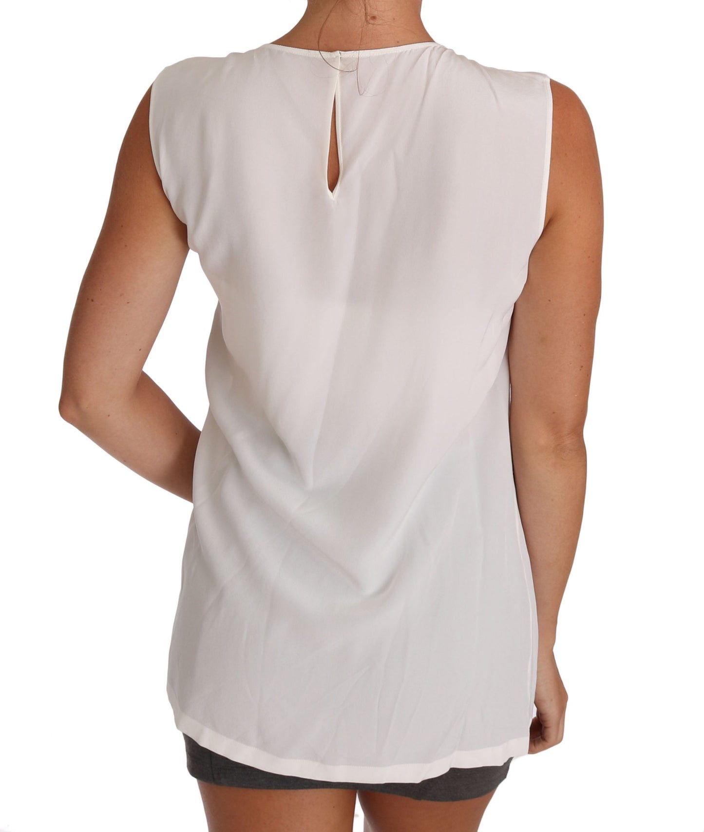Dolce & Gabbana White Silk I LOVE ITALY Cami T-shirt Dolce & Gabbana