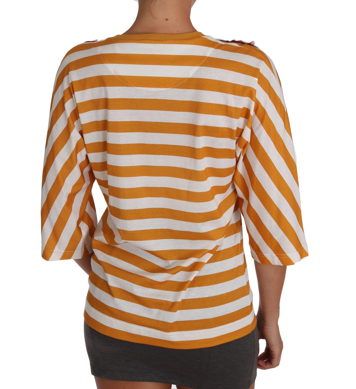 Dolce & Gabbana White Orange FIRENZE Top T-shirt Dolce & Gabbana
