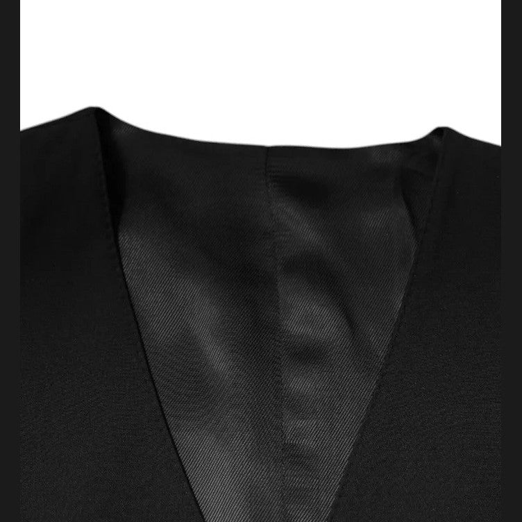 Dolce & Gabbana Black Wool Formal Dress Men Waistcoat Vest