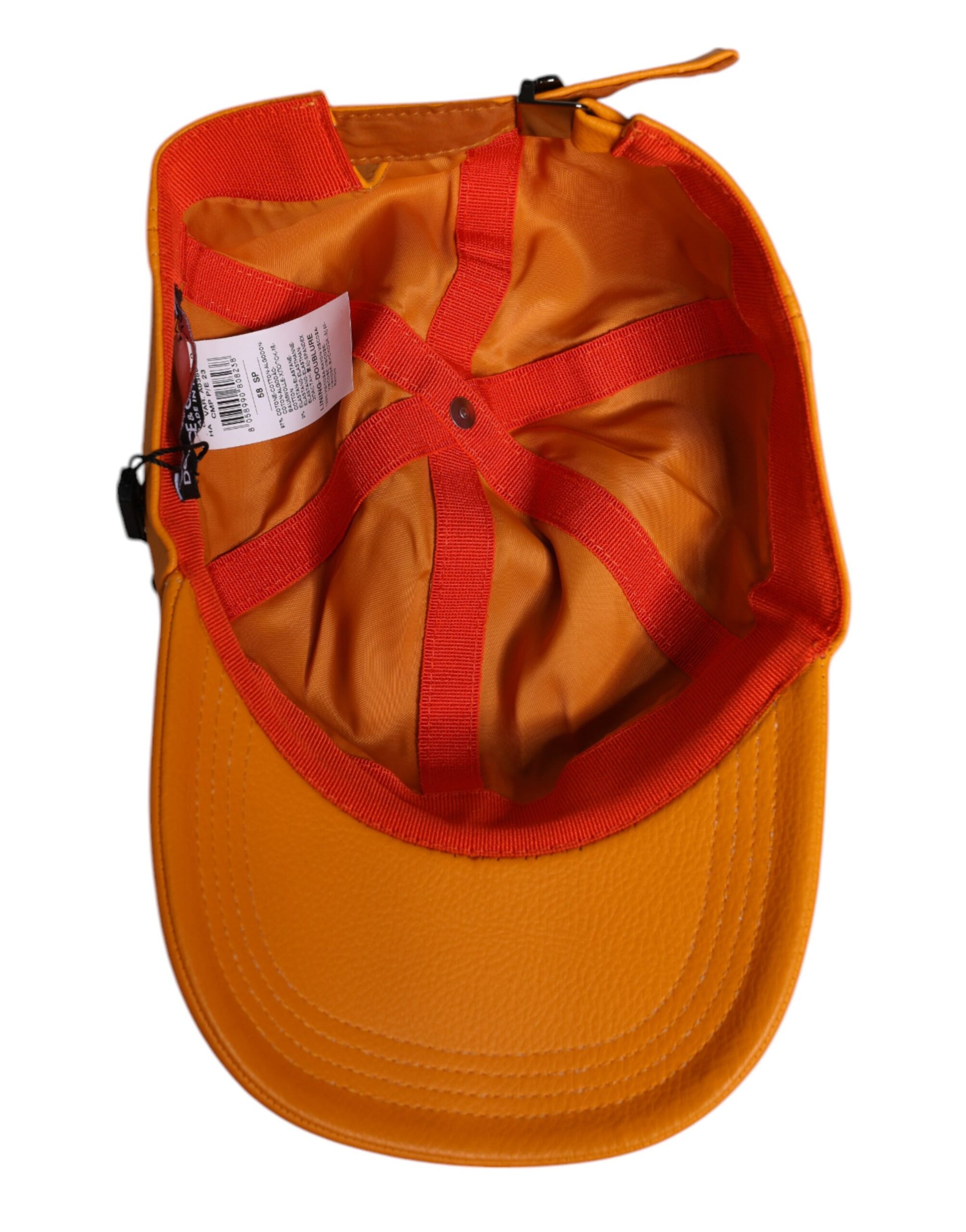 Dolce & Gabbana Orange Cotton 6 Panels Baseball Cap Dolce & Gabbana
