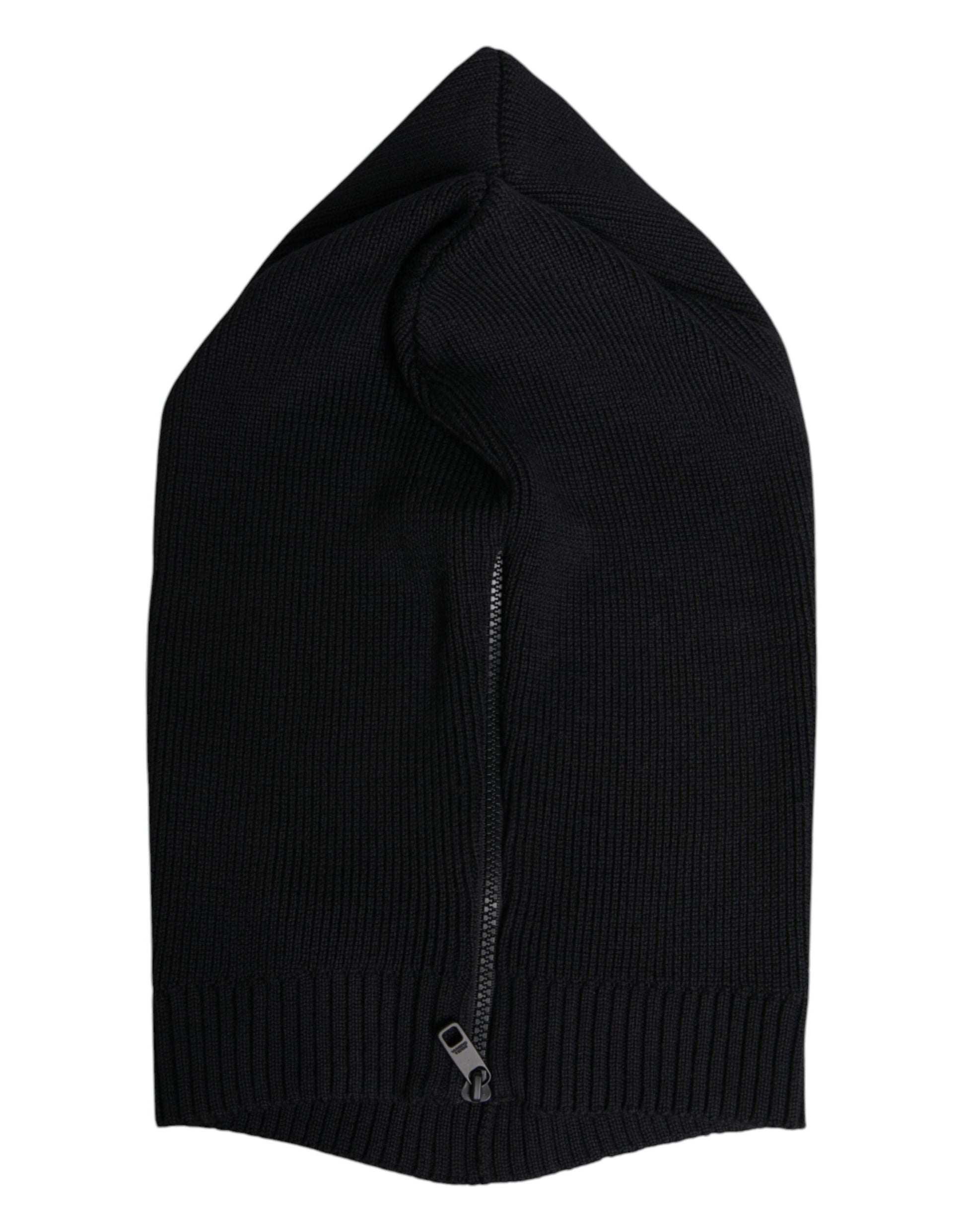 Dolce & Gabbana Black Wool Whole Head Wrap Balaclava Hat Dolce & Gabbana